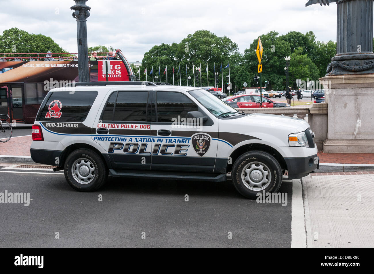 La Police d'Amtrak Voiture de police Ford Explorer, Union Station, Washington, DC Banque D'Images