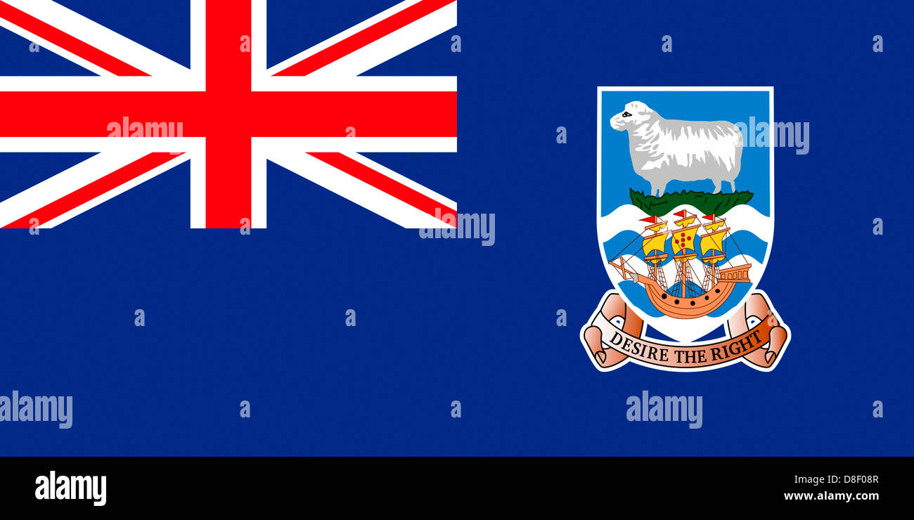 Pavillon de la territoire britannique d'outre-mer Îles Falkland. Banque D'Images