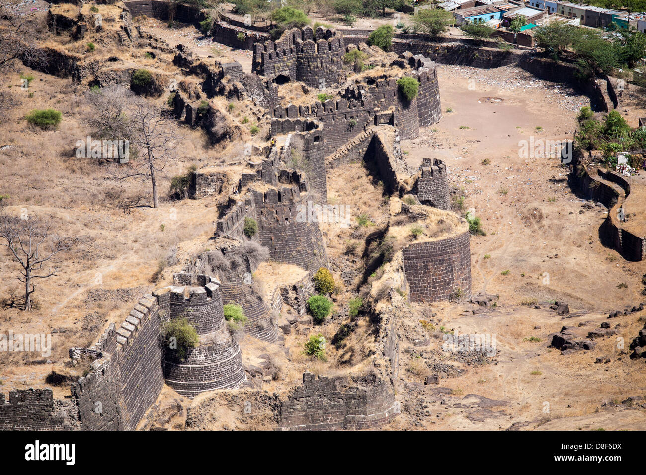 Fort Daulatabad, Daulatabad, Inde Banque D'Images