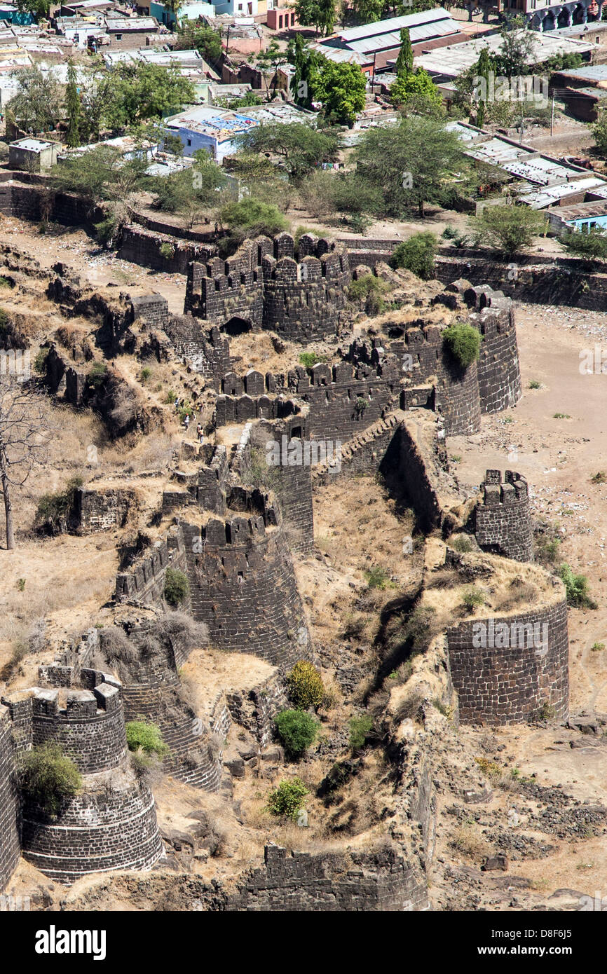 Fort Daulatabad, Daulatabad, Inde Banque D'Images