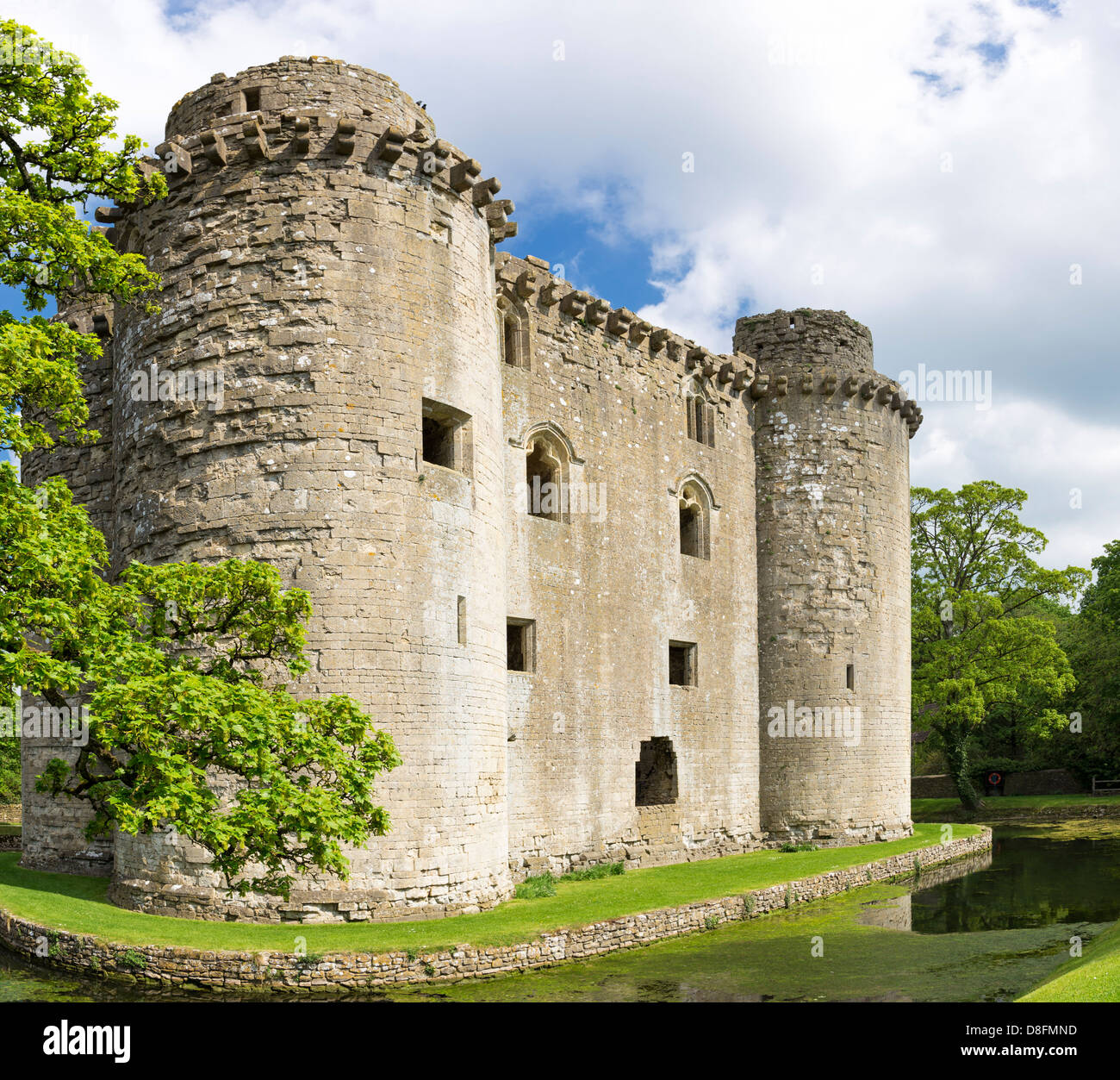 Nunney Castle médiévale, Somerset, England, UK Banque D'Images