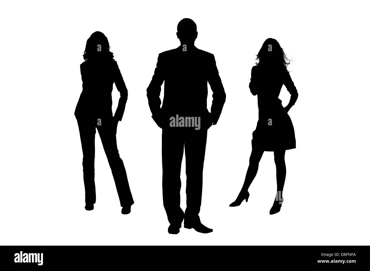 Silhouette de l'homme et de la femme Banque D'Images