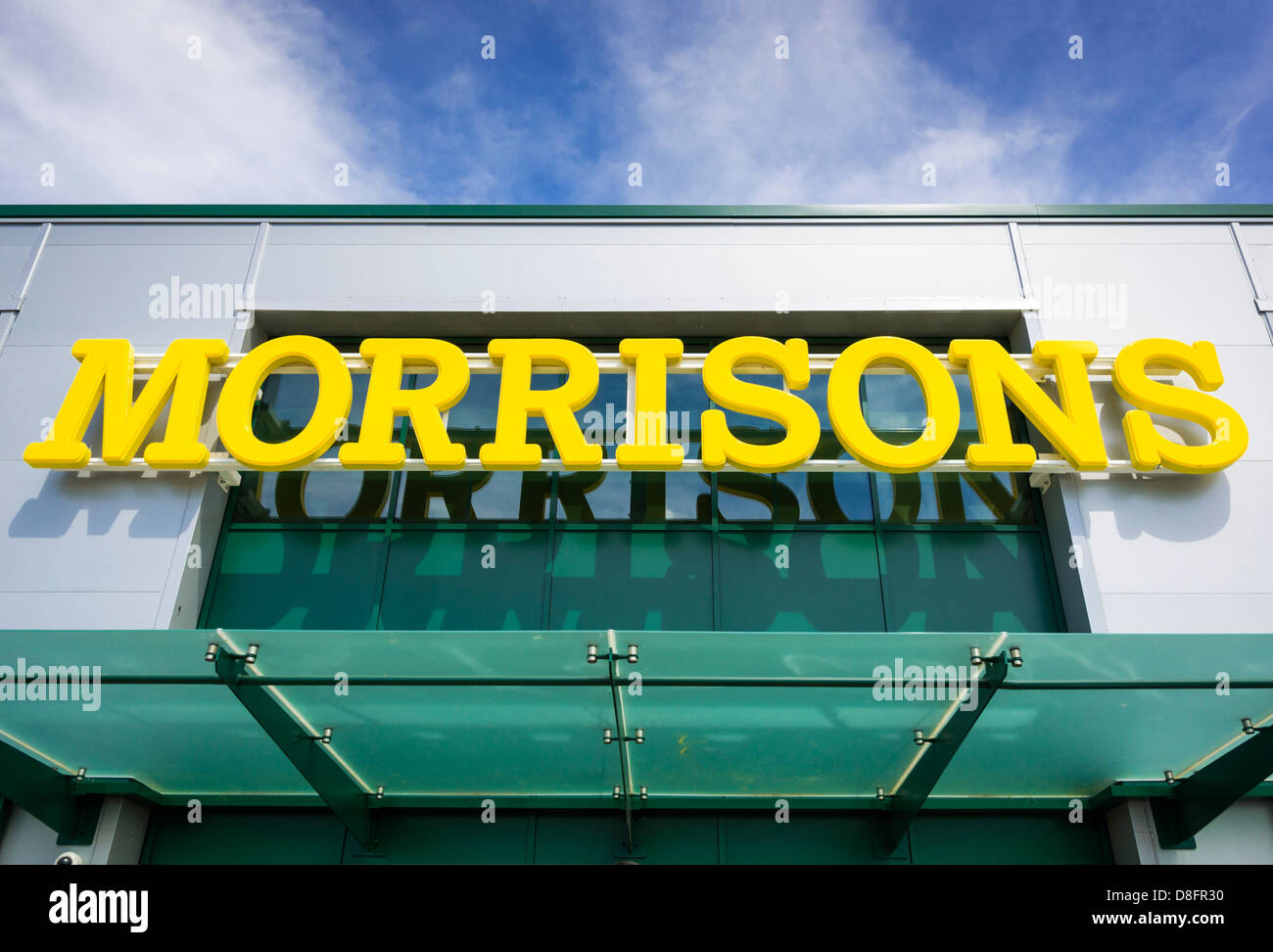 Supermarché Morrisons signer / logo Banque D'Images