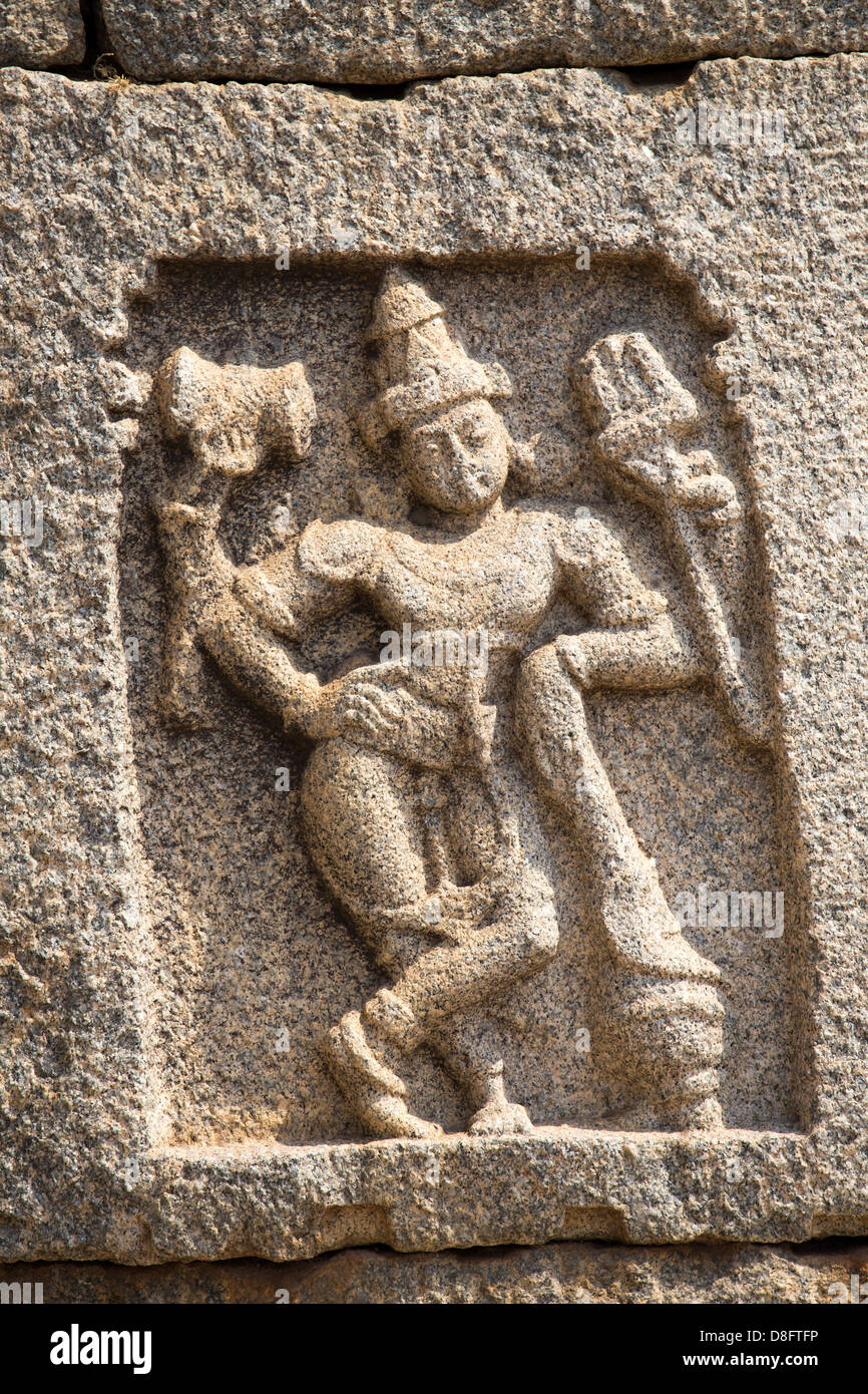 La sculpture en Inde, Hampi Banque D'Images