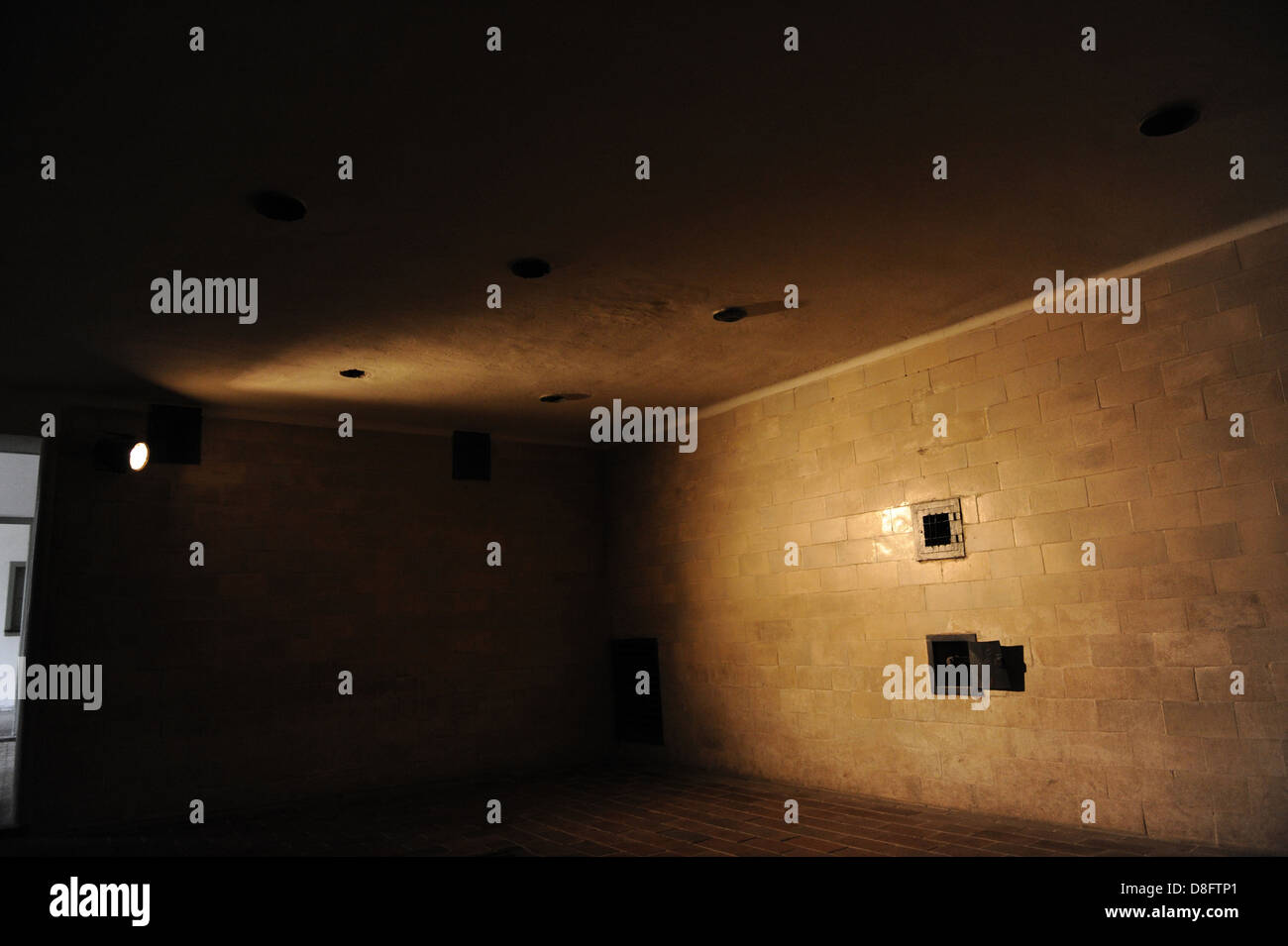 Camp de concentration de Dachau. Camp de prisonniers nazis a ouvert ses portes en 1933. Chambre à gaz. L'Allemagne. Banque D'Images