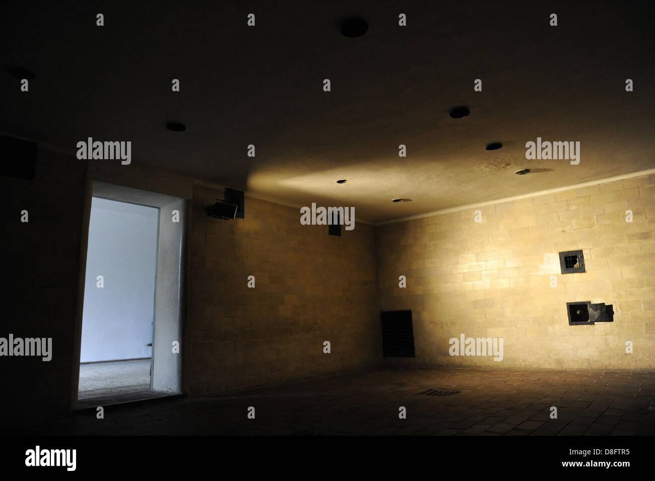 Camp de concentration de Dachau. Camp de prisonniers nazis a ouvert ses portes en 1933. Chambre à gaz. L'Allemagne. Banque D'Images