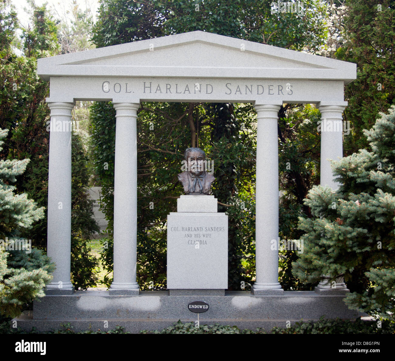 Le Colonel Harland Sanders tombe dans Cave Hill Cemetery Louisville Kentucky Banque D'Images