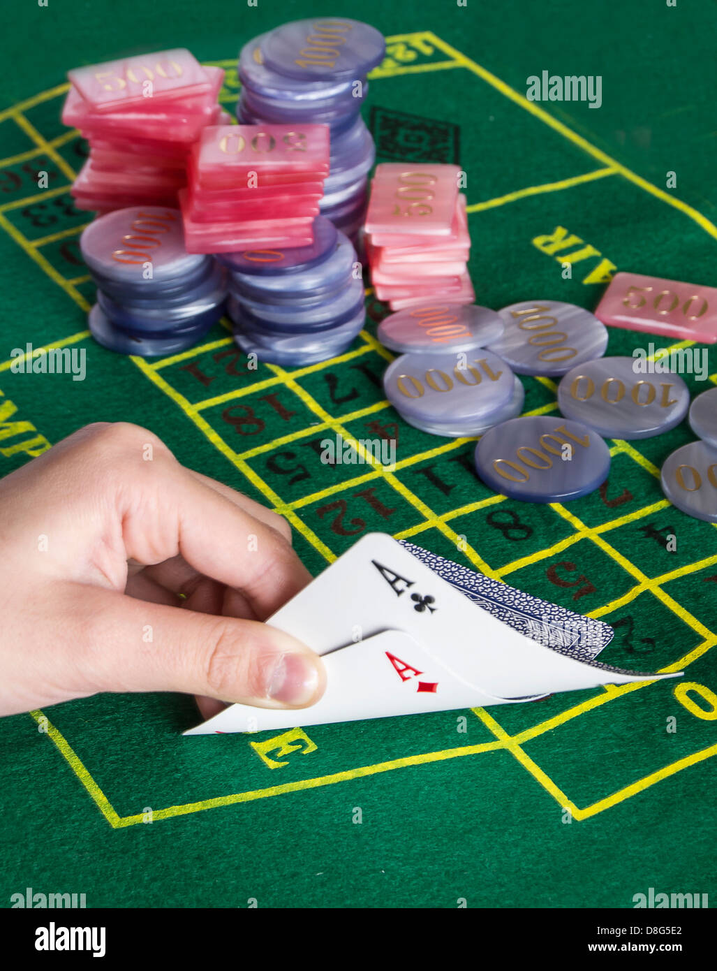 Cartes et puces de poker Banque D'Images