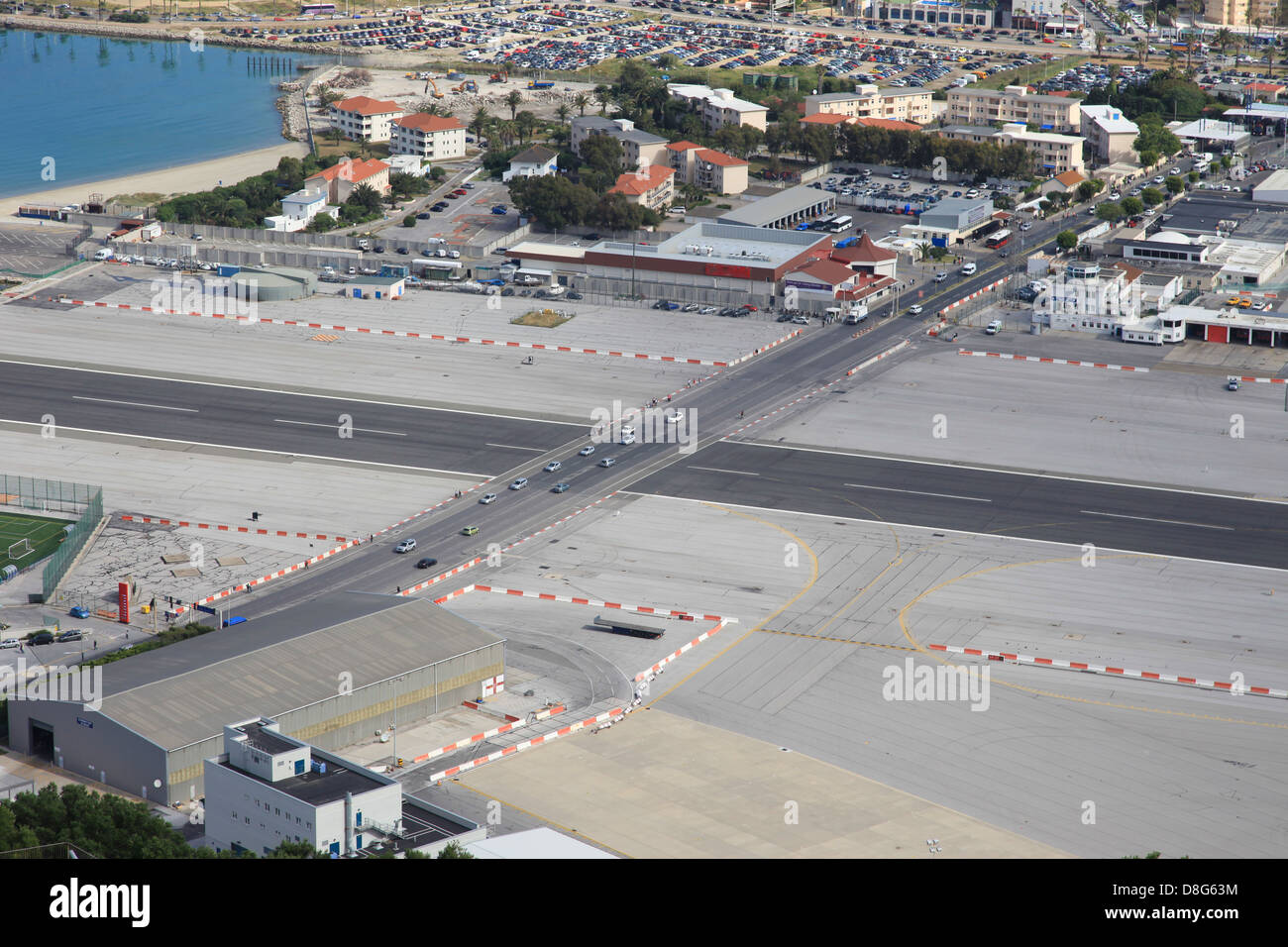 L'aéroport de Gibraltar. Banque D'Images