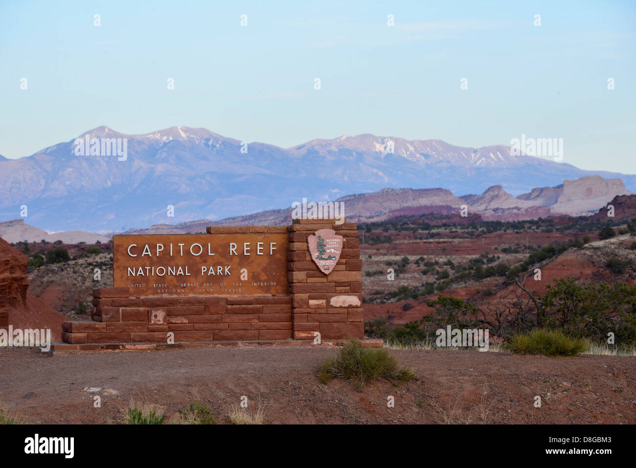 Panneau d'entrée, Capital Reef National Park, en Utah. Banque D'Images