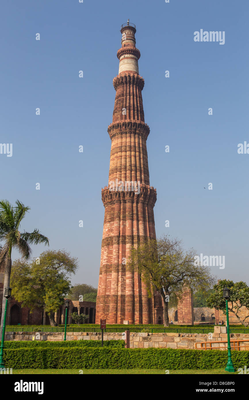 Qutub Minar, Delhi, Inde Banque D'Images
