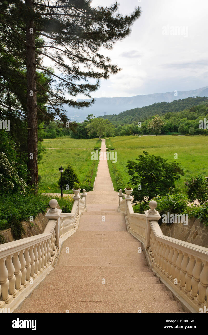 Palais Massandra, Yalta, Crimea, Ukraine Banque D'Images