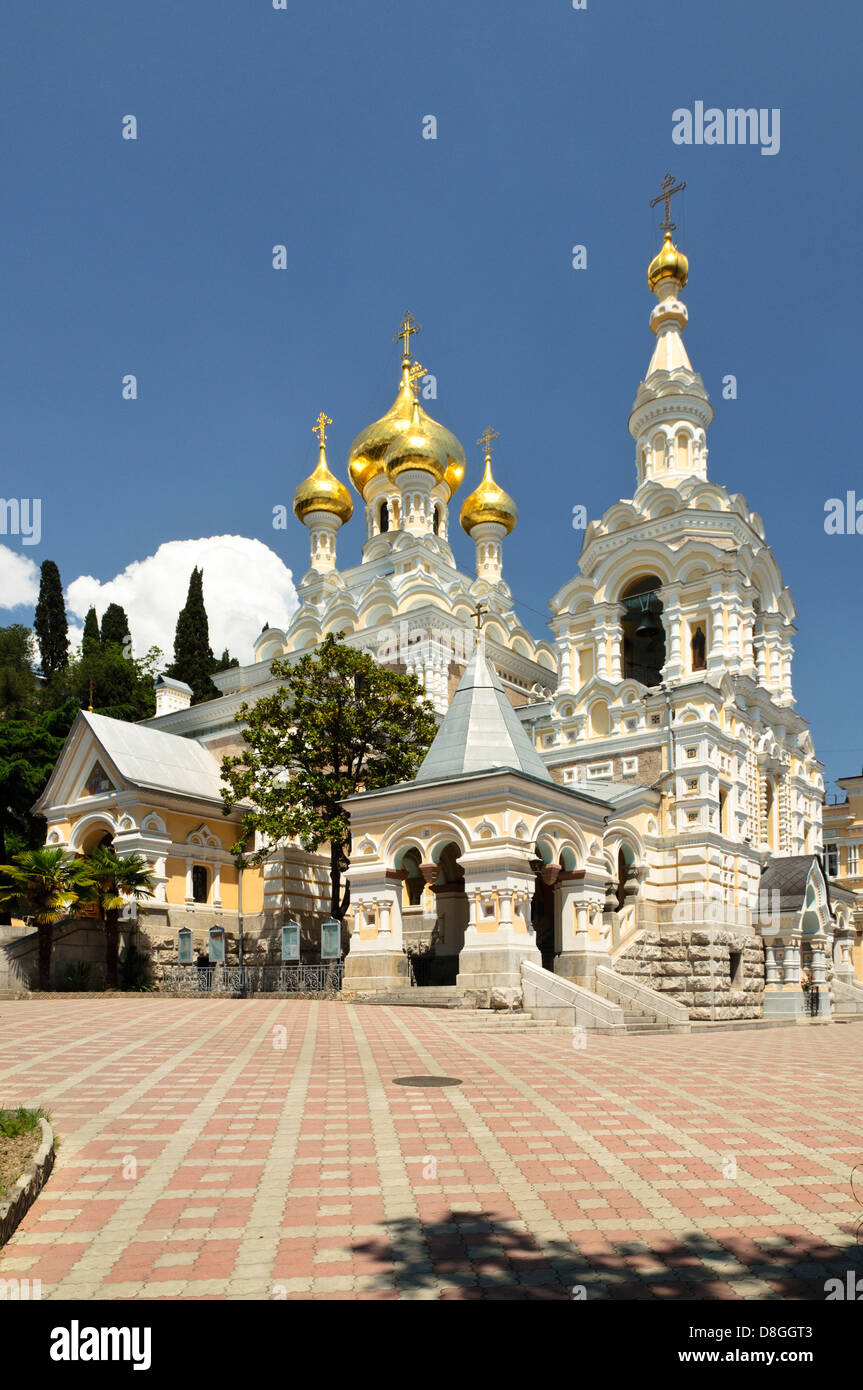 La cathédrale Alexandre Nevski, Yalta, Crimée, Ukraine Banque D'Images