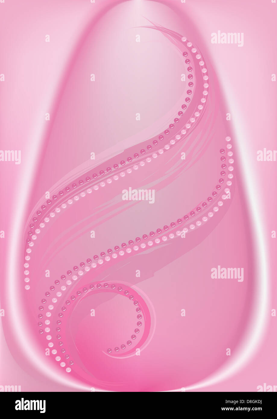De forme ovale avec des perles dans les tons de rose Banque D'Images