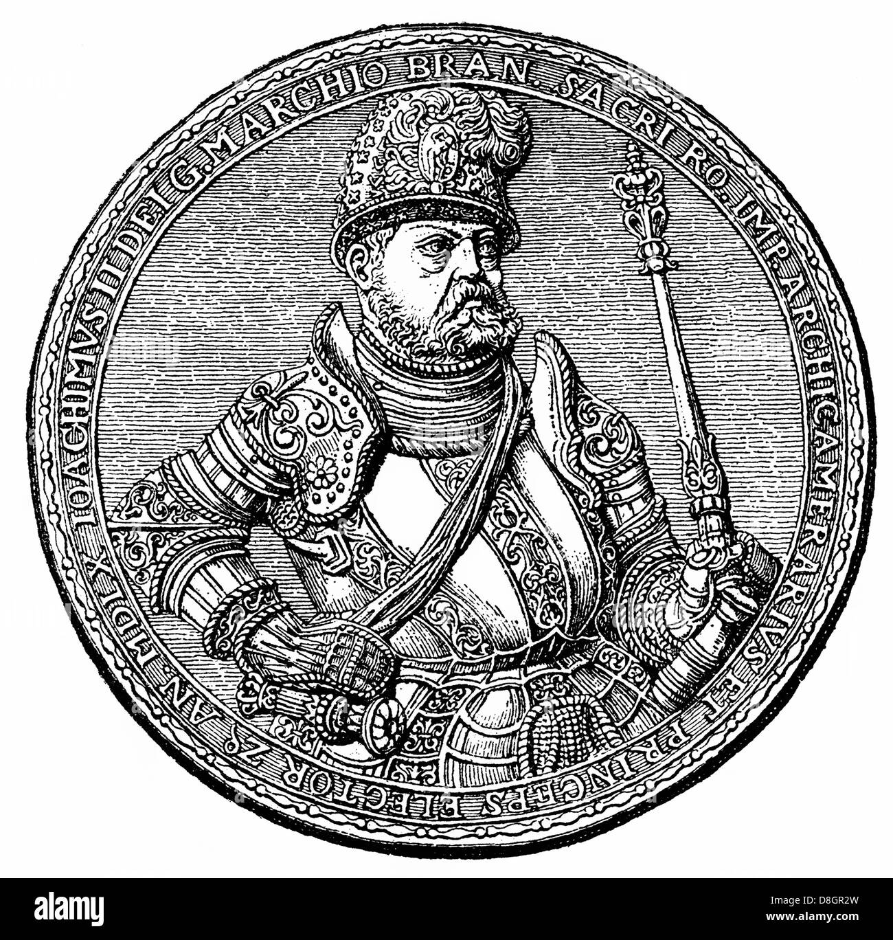 Sceau de Joachim II. Hector, 1505 - 1571 , Électeur de Brandebourg, Hohenzollern, Germany, Europe Banque D'Images