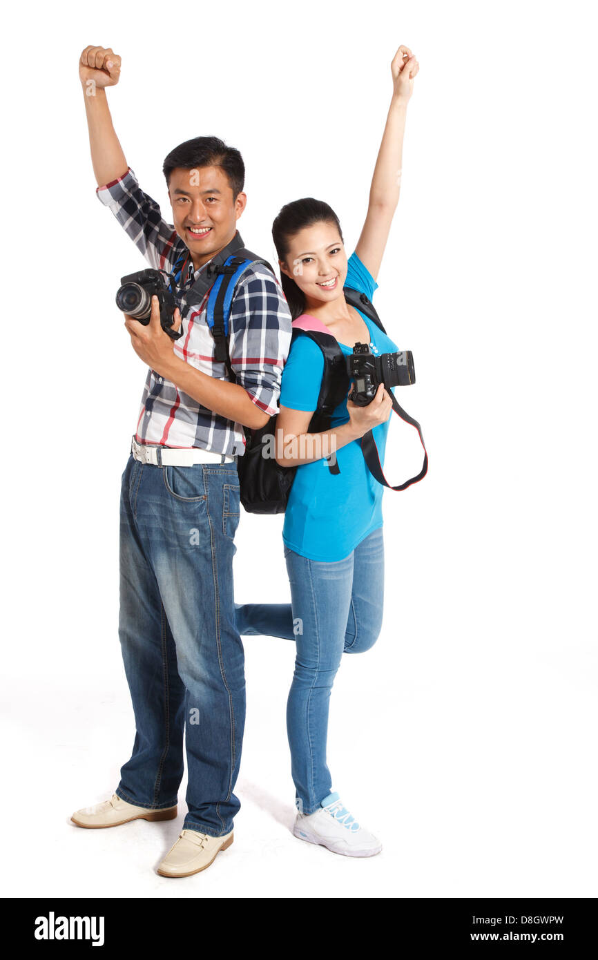 Jeune couple voyageant Banque D'Images