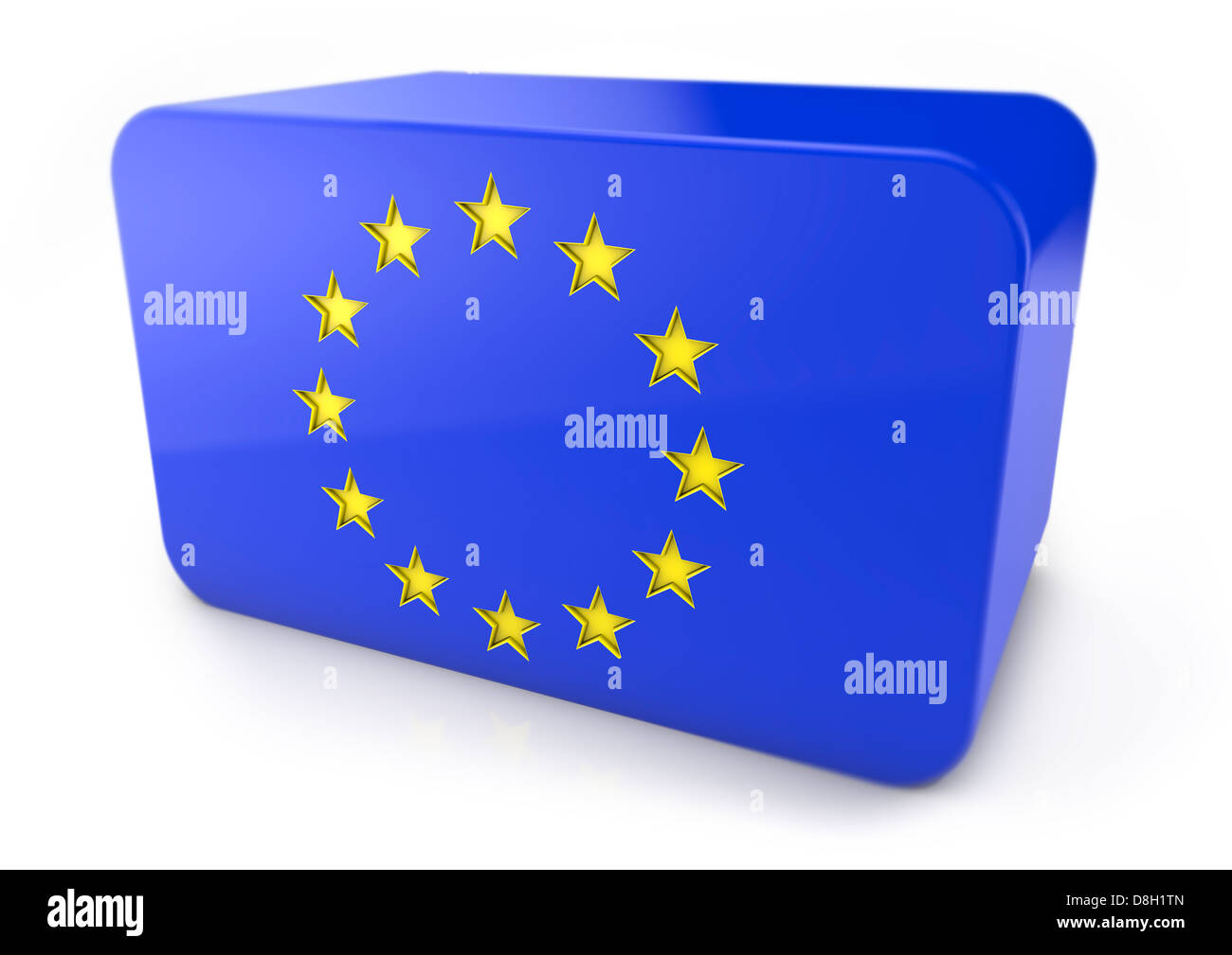 DRAPEAU DE L'UNION EUROPÉENNE - CONCEPT 3D. Banque D'Images