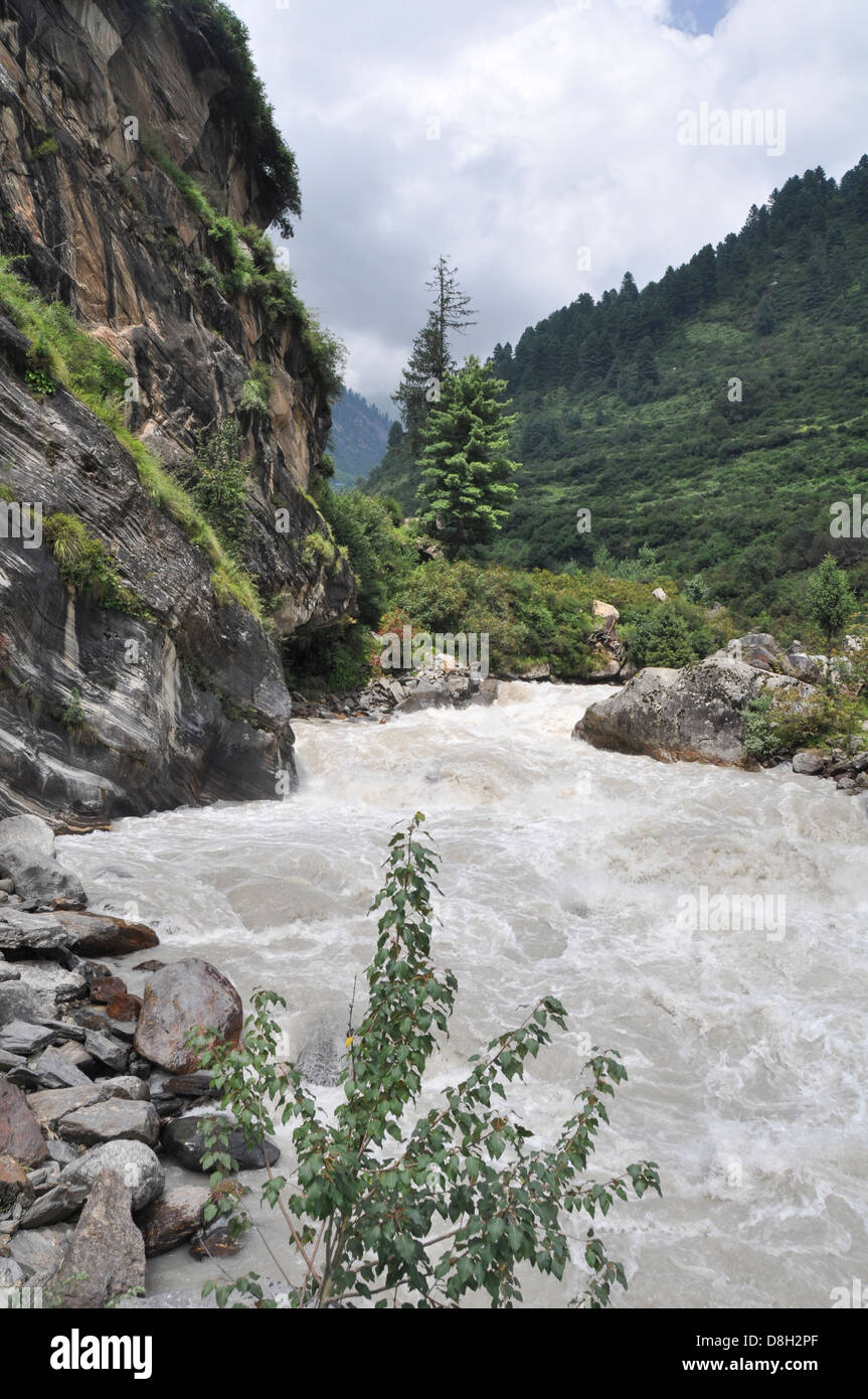 L'Inde, l'Himachal Pradesh, khirganga, Parvati valley, paysage Banque D'Images