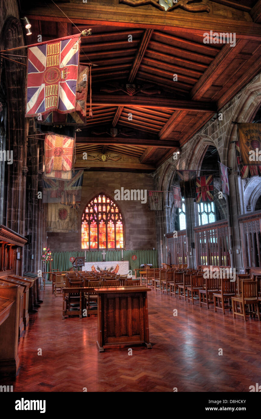 Régimentaire de l'intérieur de la Cathédrale de Manchester Lancashire England UK Banque D'Images