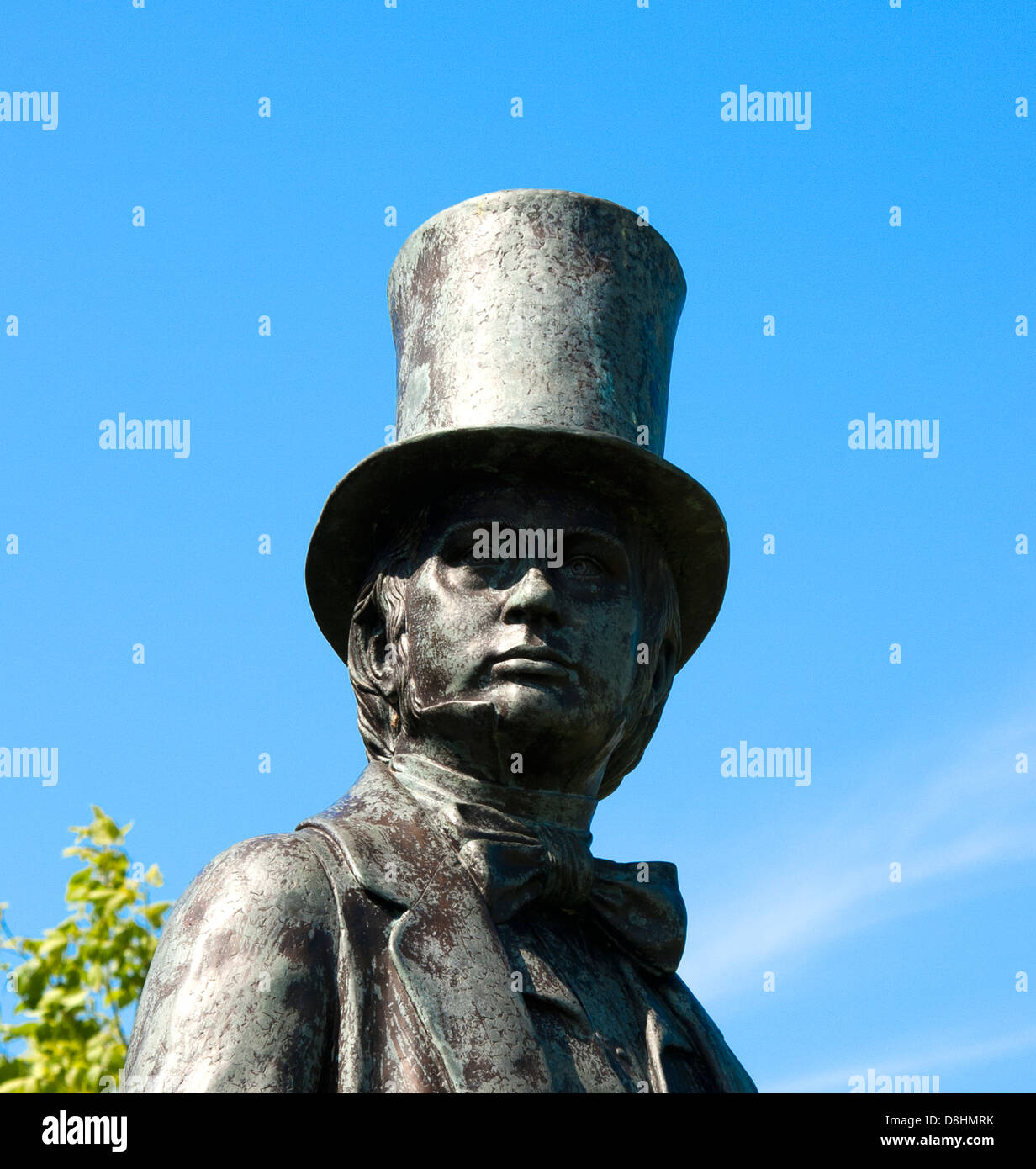 Détail de statue en bronze d'Isambard Kingdom Brunel à pembrokeshire, Neyland . C'était la dernière oeuvre du sculpteur Robert Thomas. Banque D'Images