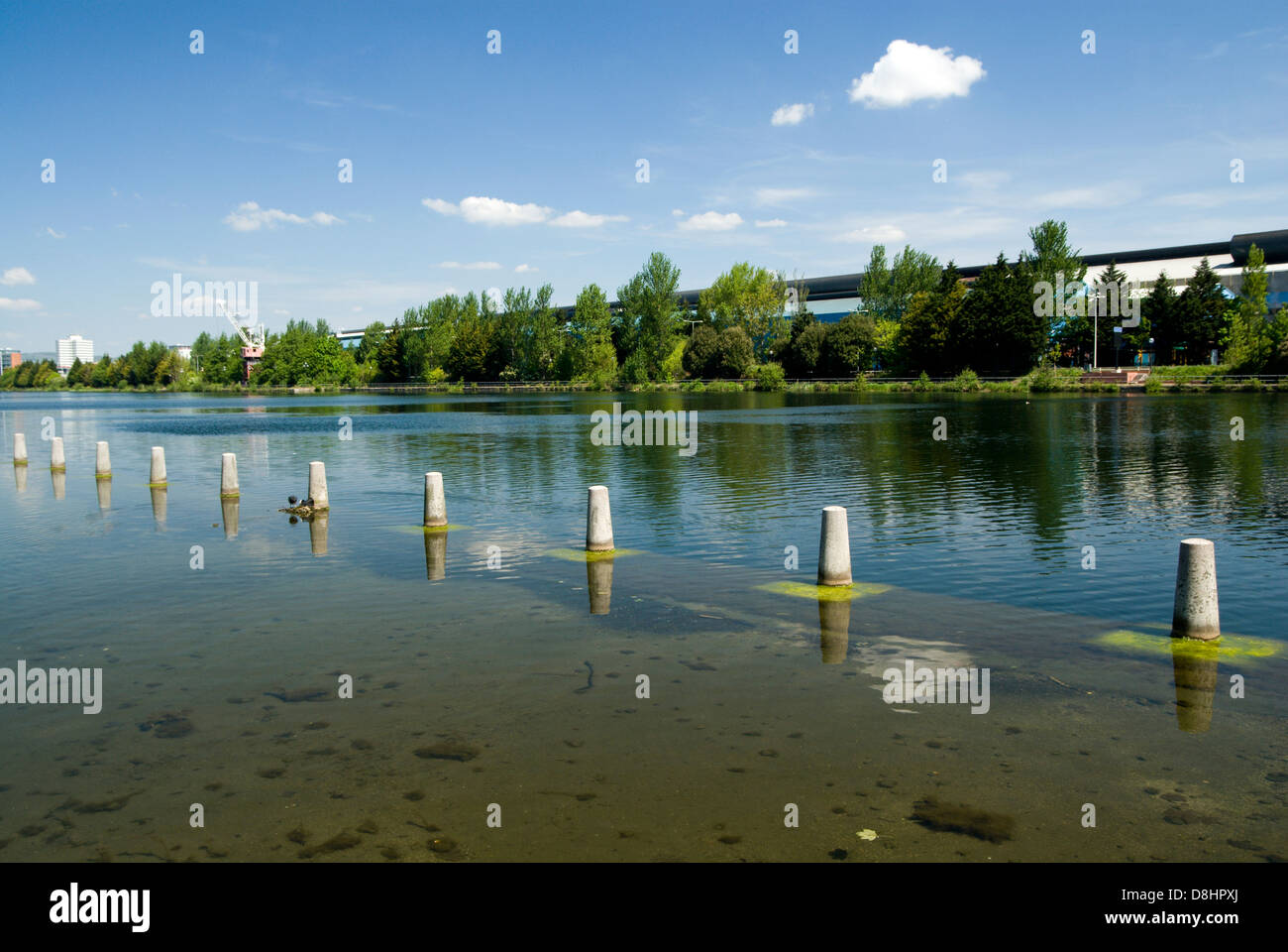 Quai de l'Atlantique, la baie de Cardiff, Cardiff, Pays de Galles, Royaume-Uni. Banque D'Images