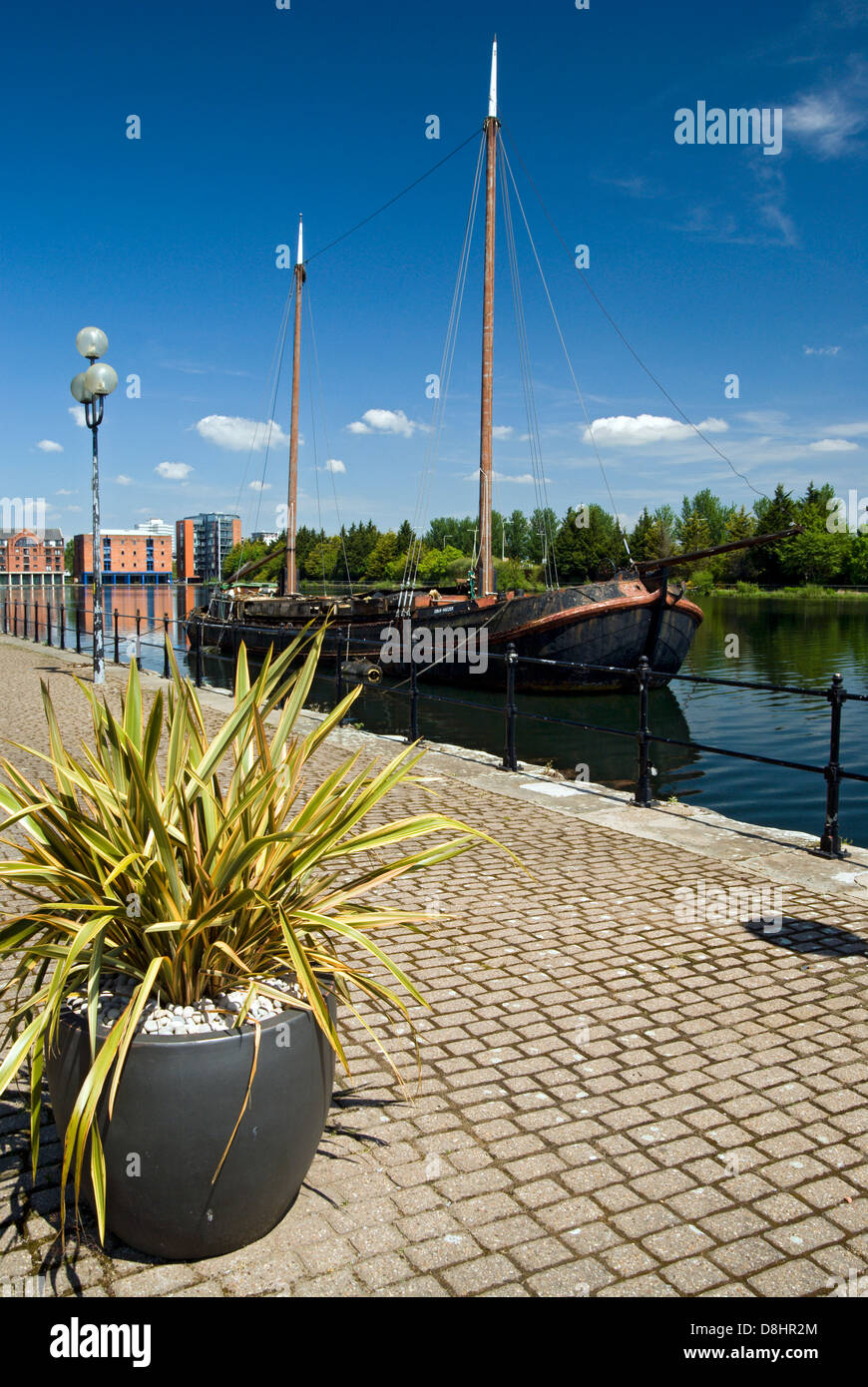 Quai de l'Atlantique, la baie de Cardiff, Cardiff, Pays de Galles, Royaume-Uni. Banque D'Images