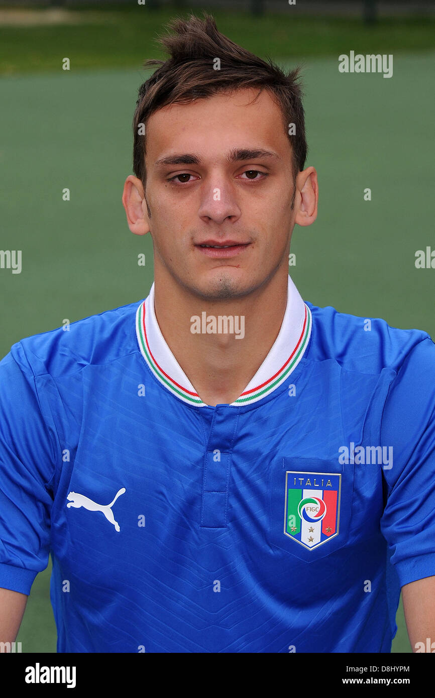 Manolo Gabbiadini (ITA), 28 mai 2013 - Football : l'équipe U-21 Italie session photo officiel pour le championnat de l'UEFA des moins de 21 ans (EURO) au Centro Tecnico de Milanello Milanello, Italie. (Photo de Maurizio Borsari/AFLO) Banque D'Images