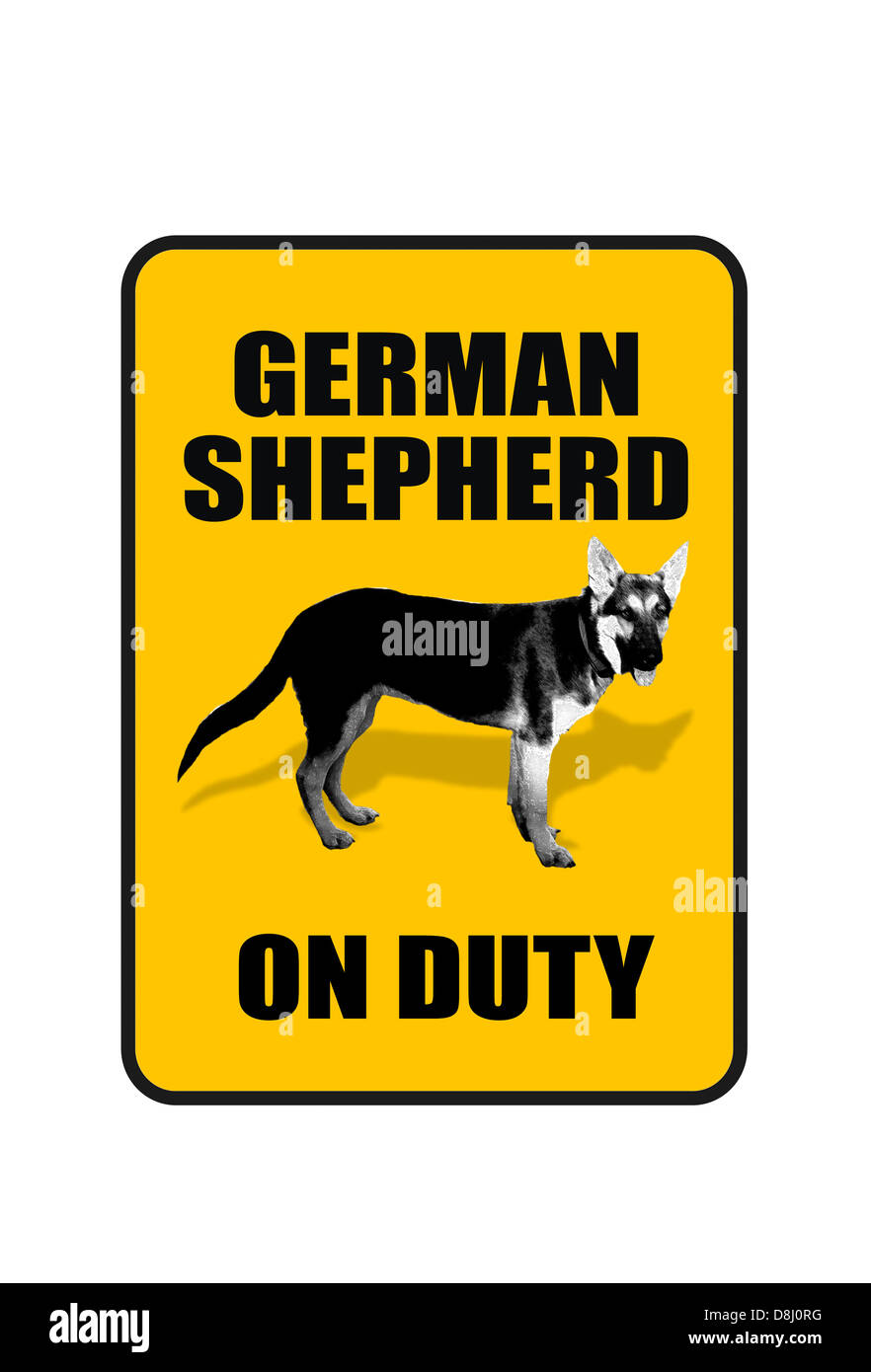 German Shepard chien en devoir. Banque D'Images