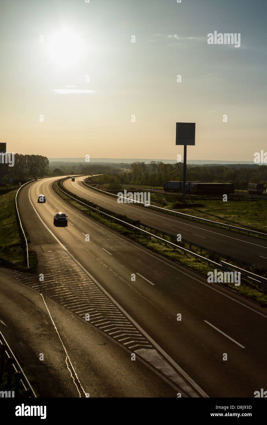 L'autoroute le matin backlight Banque D'Images