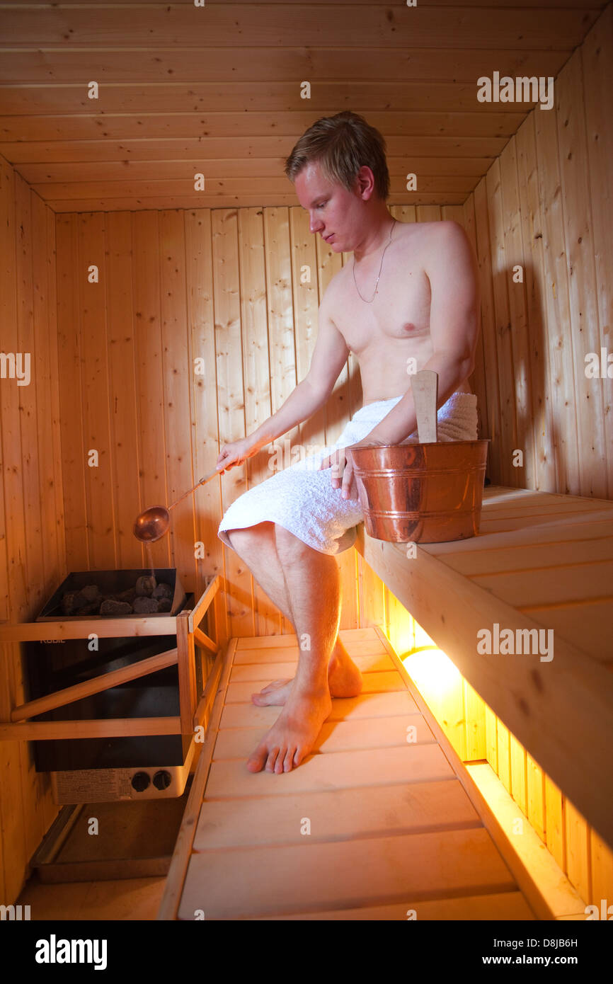 Sauna finlandais Banque D'Images