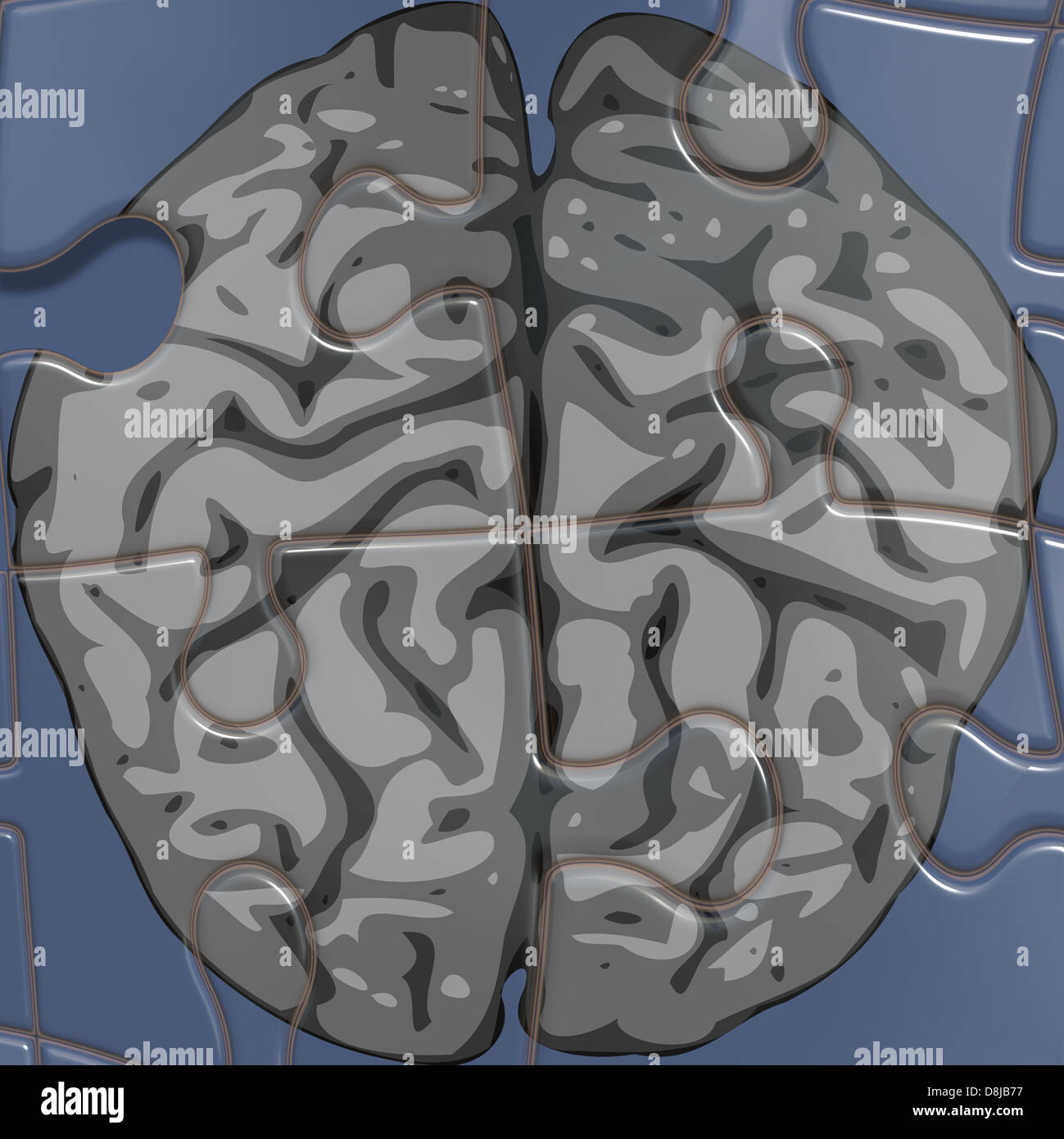 La matière grise cerveau puzzle Banque D'Images