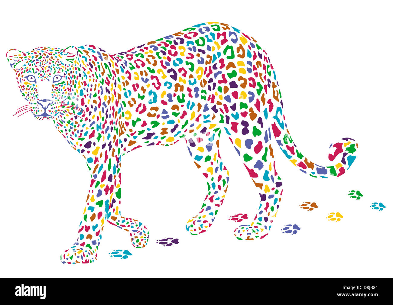 De plus en plus coloré leopard Banque D'Images