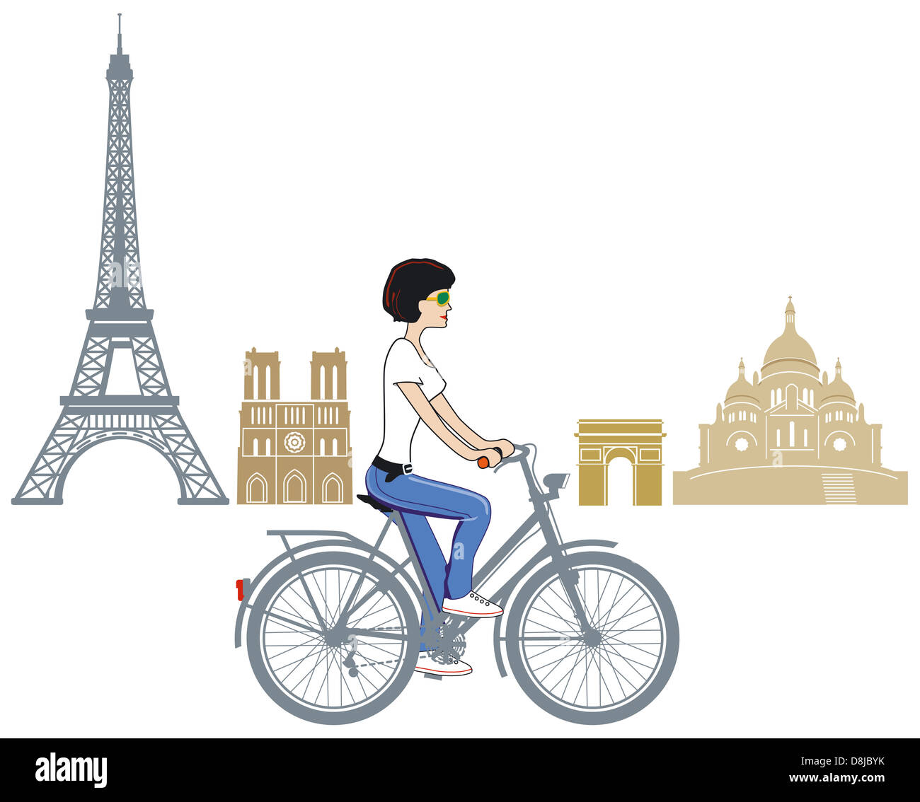 Randonnée à vélo à Paris Banque D'Images