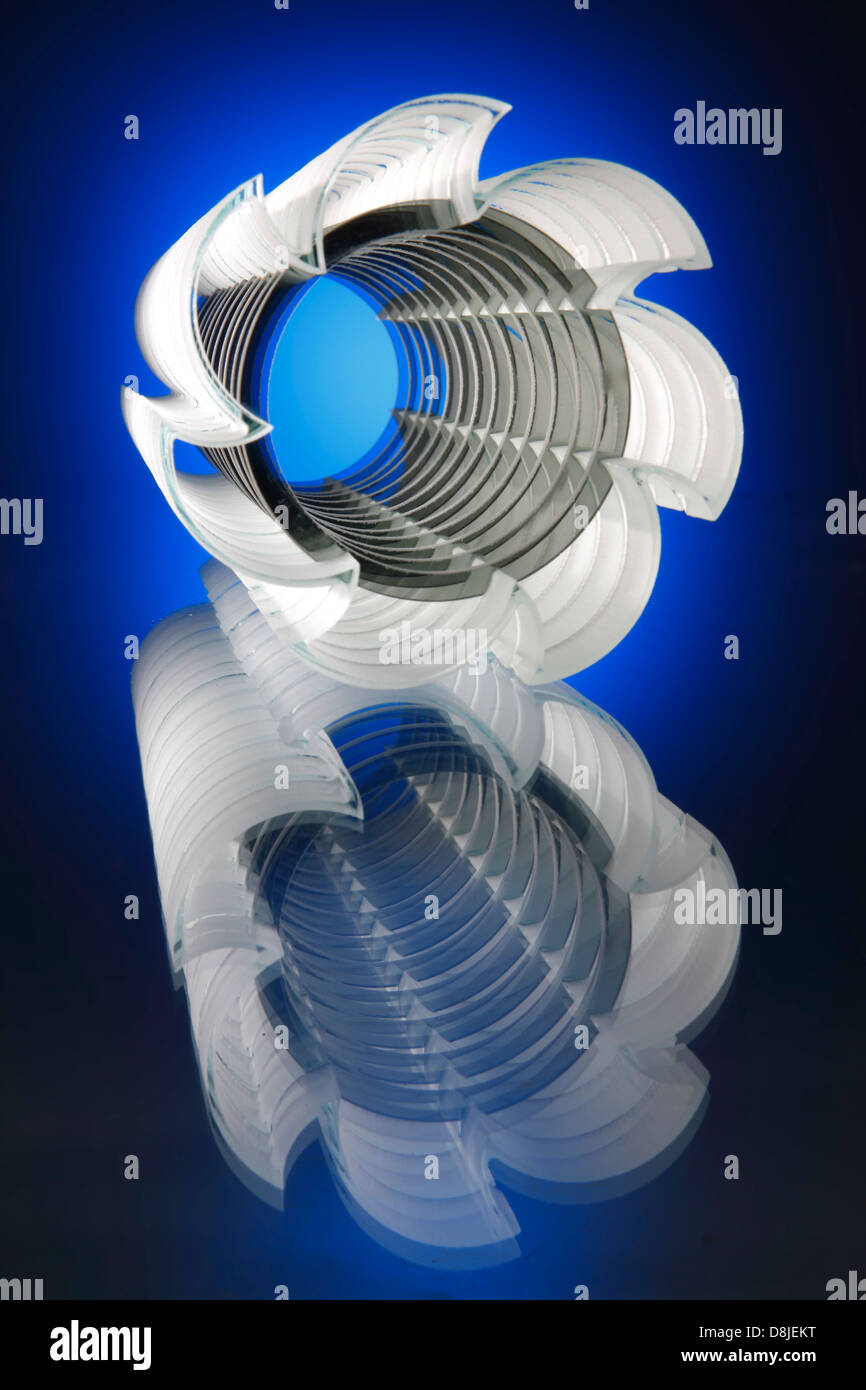 Jet d'eau couper le verre, Banque D'Images