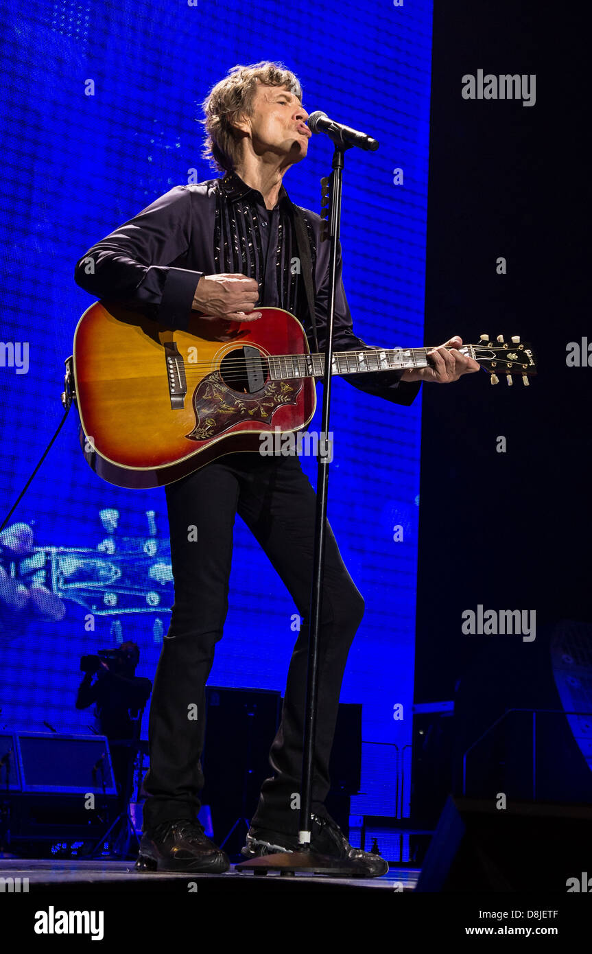 Mick Jagger, chanteur des Rolling Stones effectue pendant leur '50 et le décompte' tour à Toronto, Ontario, Canada. 052513 Banque D'Images