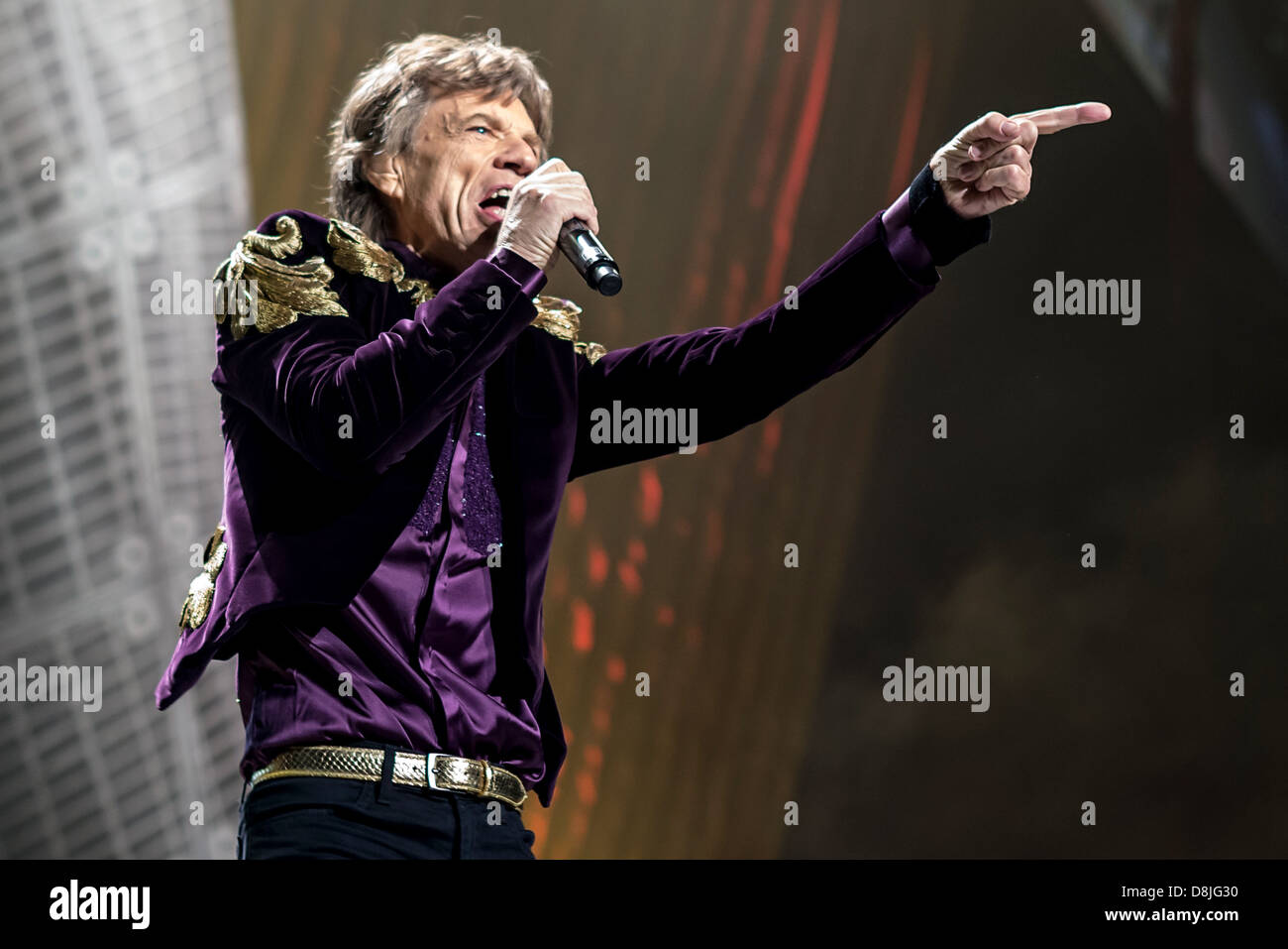Mick Jagger, chanteur des Rolling Stones effectue pendant leur '50 et le décompte' tour à Toronto, Ontario, Canada. 052513 Banque D'Images