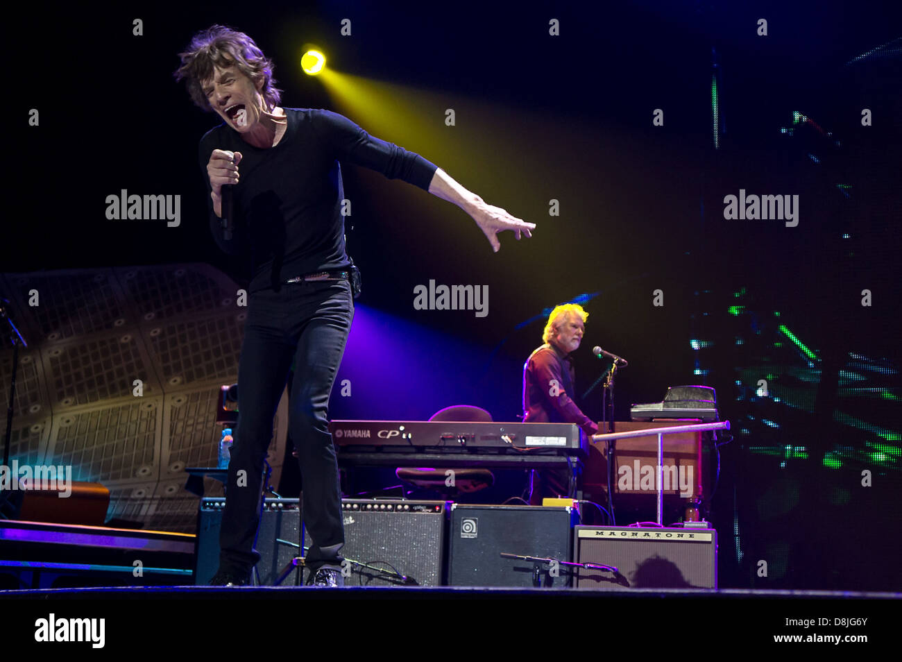 Mick Jagger, chanteur des Rolling Stones effectue pendant leur '50 et le décompte' tour à Toronto, Ontario, Canada. 052513 Banque D'Images