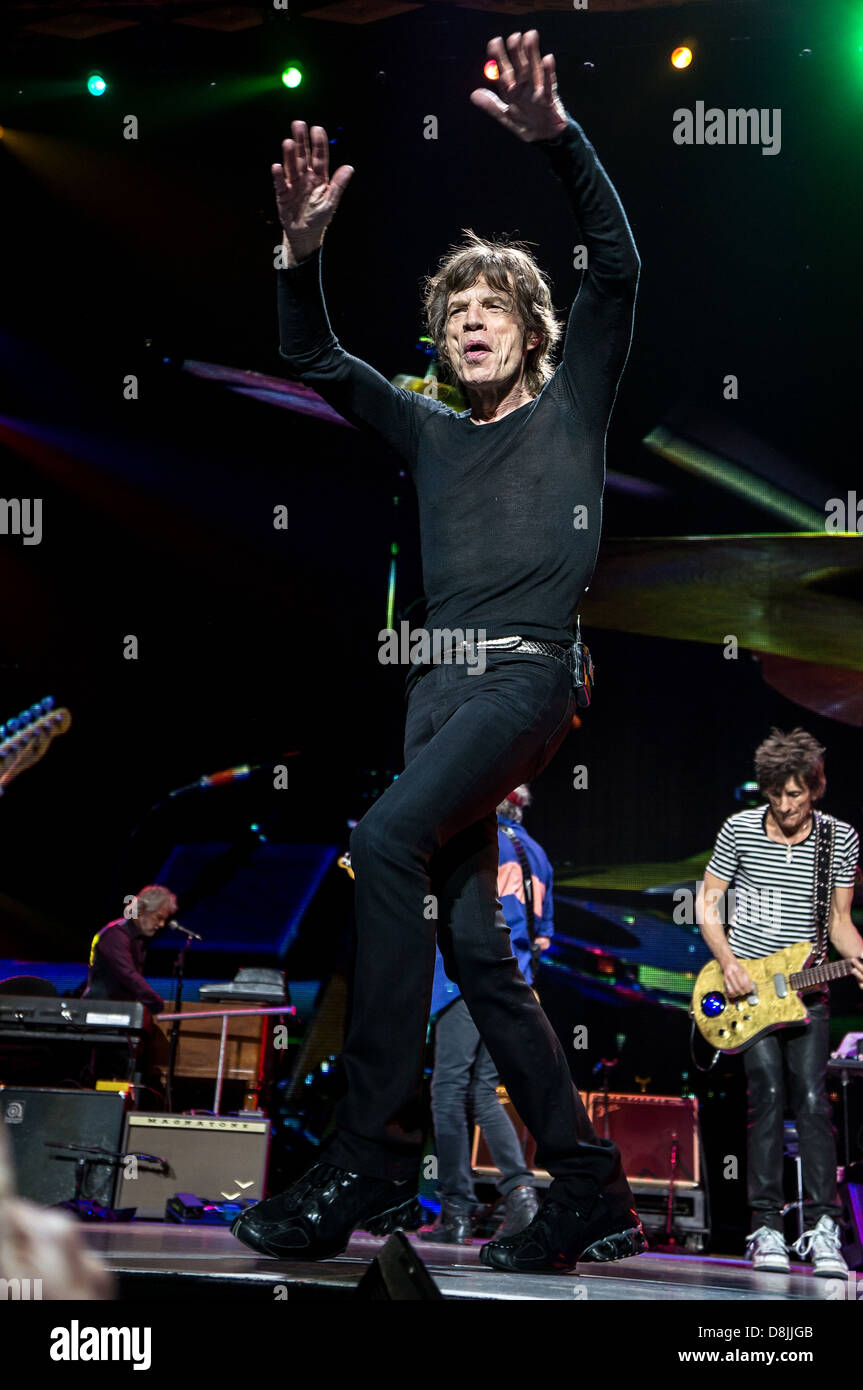 Mick Jagger, chanteur des Rolling Stones effectue pendant leur '50 et le décompte' tour à Toronto, Ontario, Canada 05.25.13 Banque D'Images