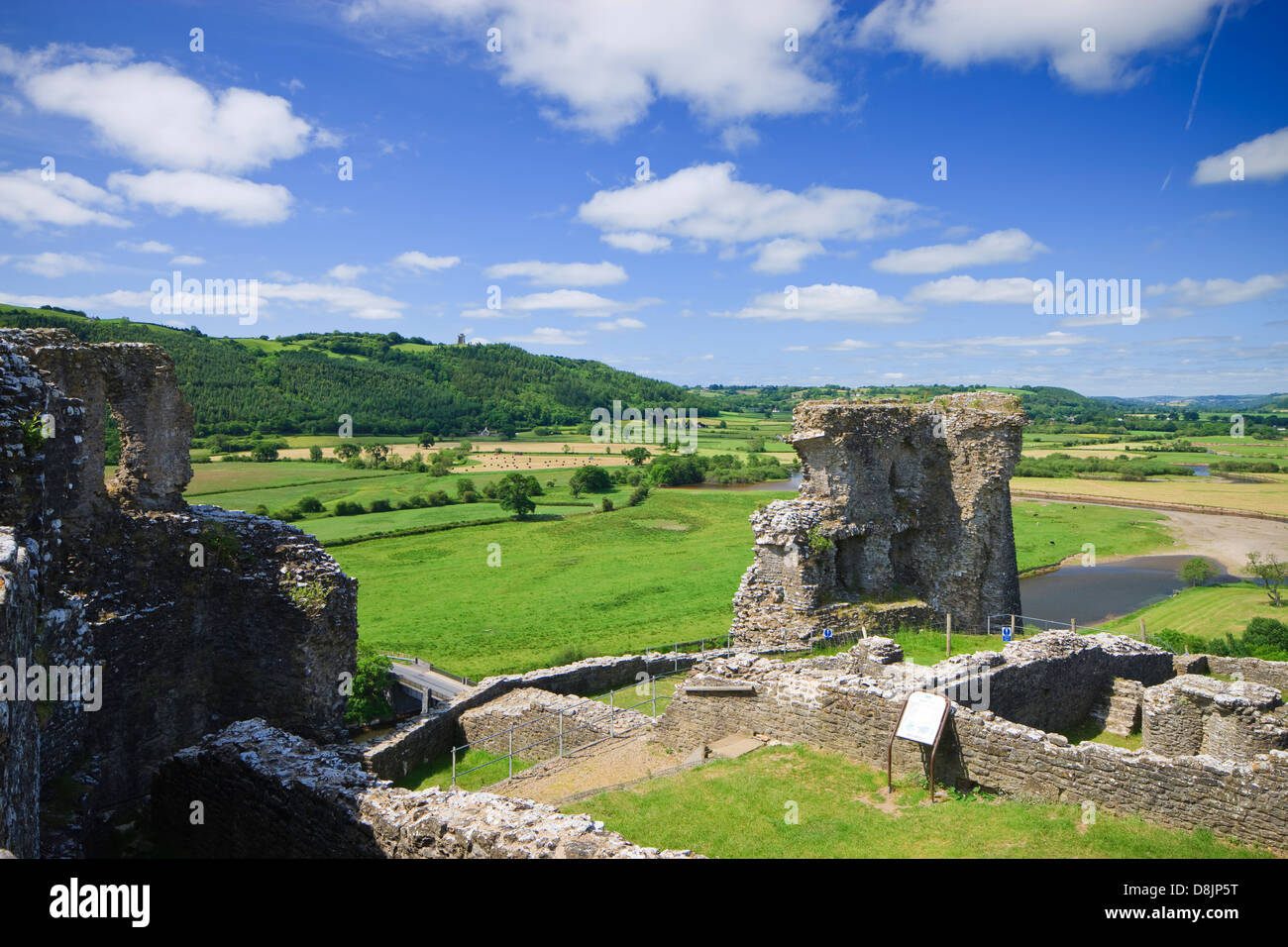 Château Dryslwyn près de Rivière Towy Llandeilo Carmarthenshire Wales Banque D'Images