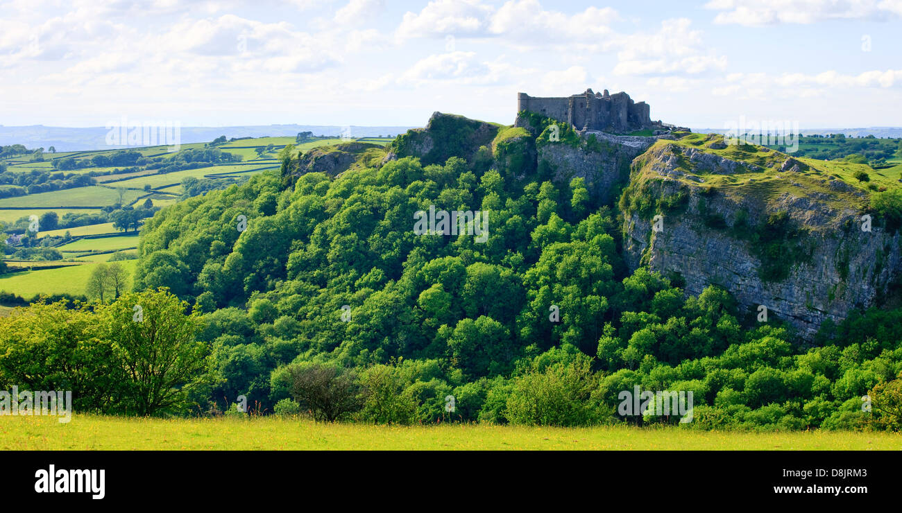 Carreg Cennen Castle Llandeilo Carmarthenshire Wales Banque D'Images