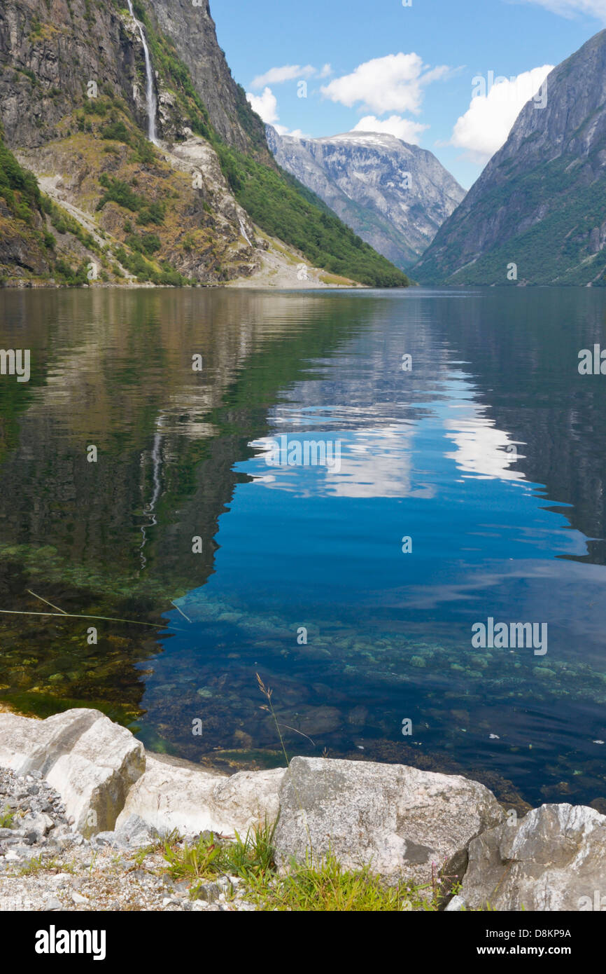 Vue panoramique sur le Sognefjord, la Norvège. Banque D'Images