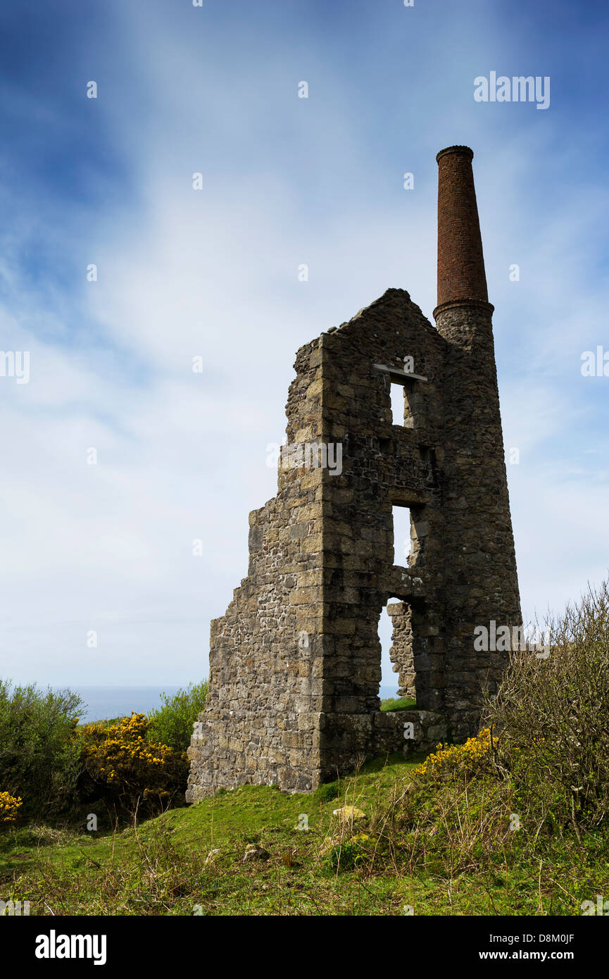 Les restes d'un Cornish engine house. Banque D'Images