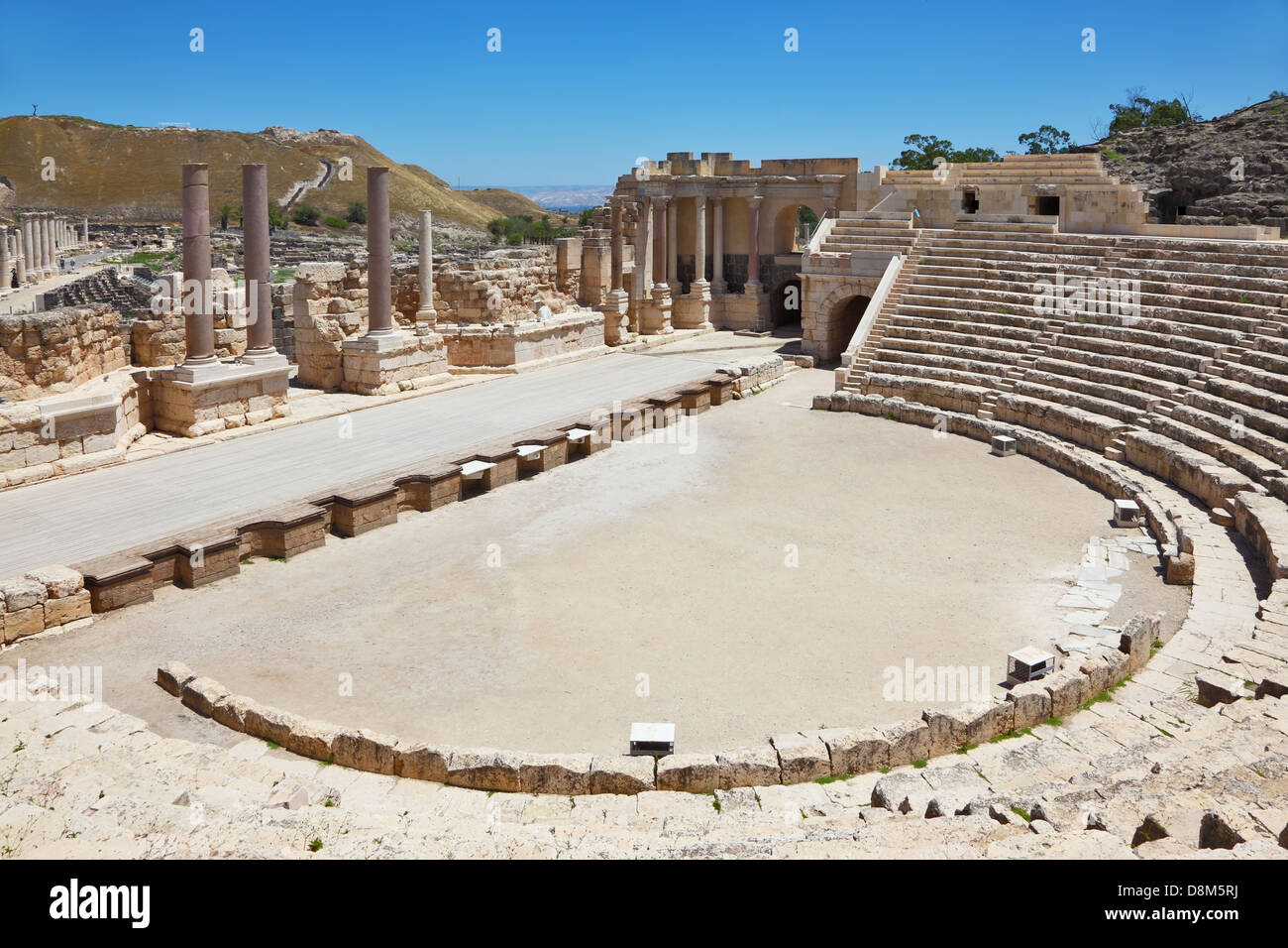 L'amphithéâtre romain à Beit Shean Banque D'Images