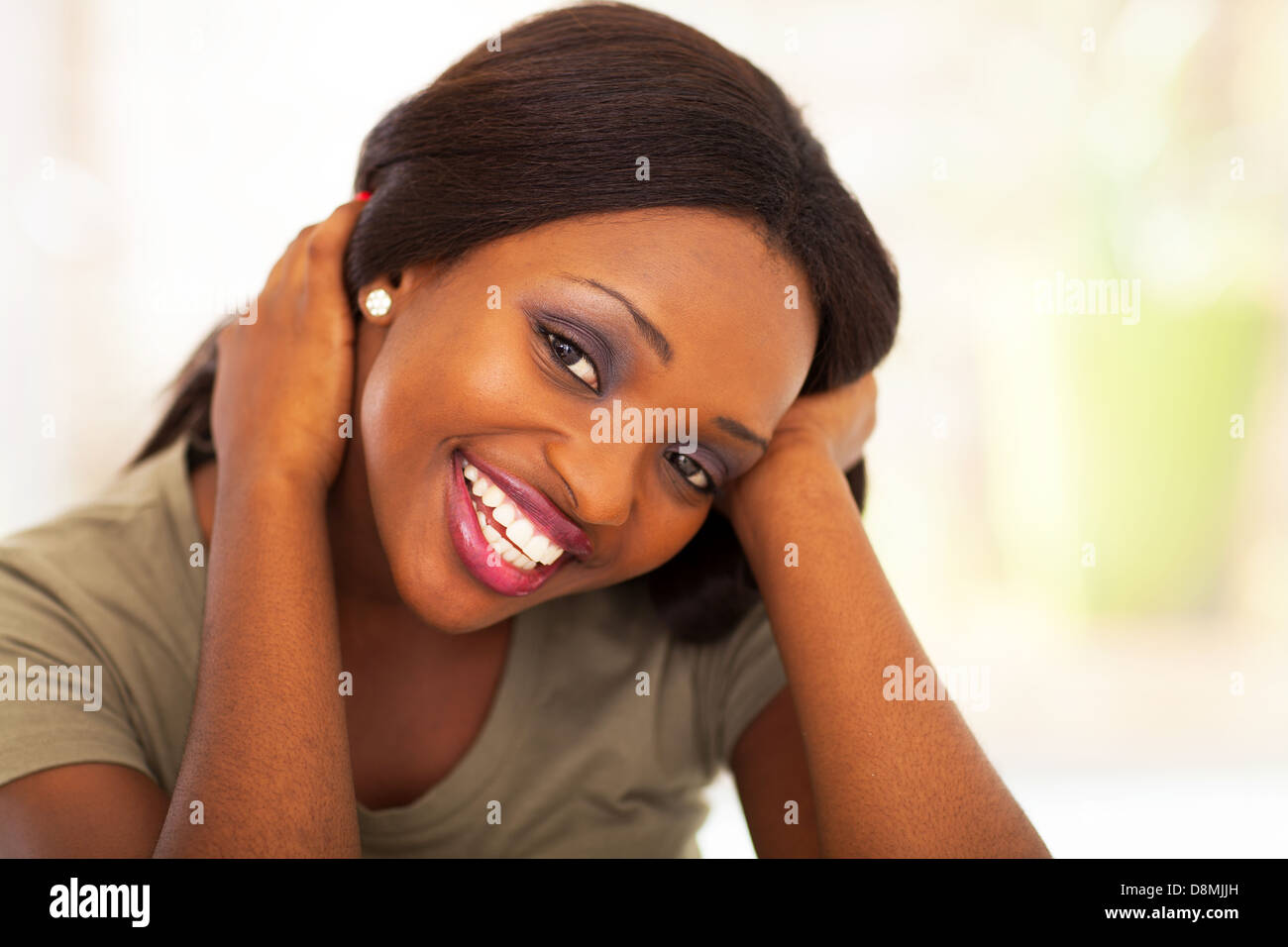 Cute African American man closeup Banque D'Images