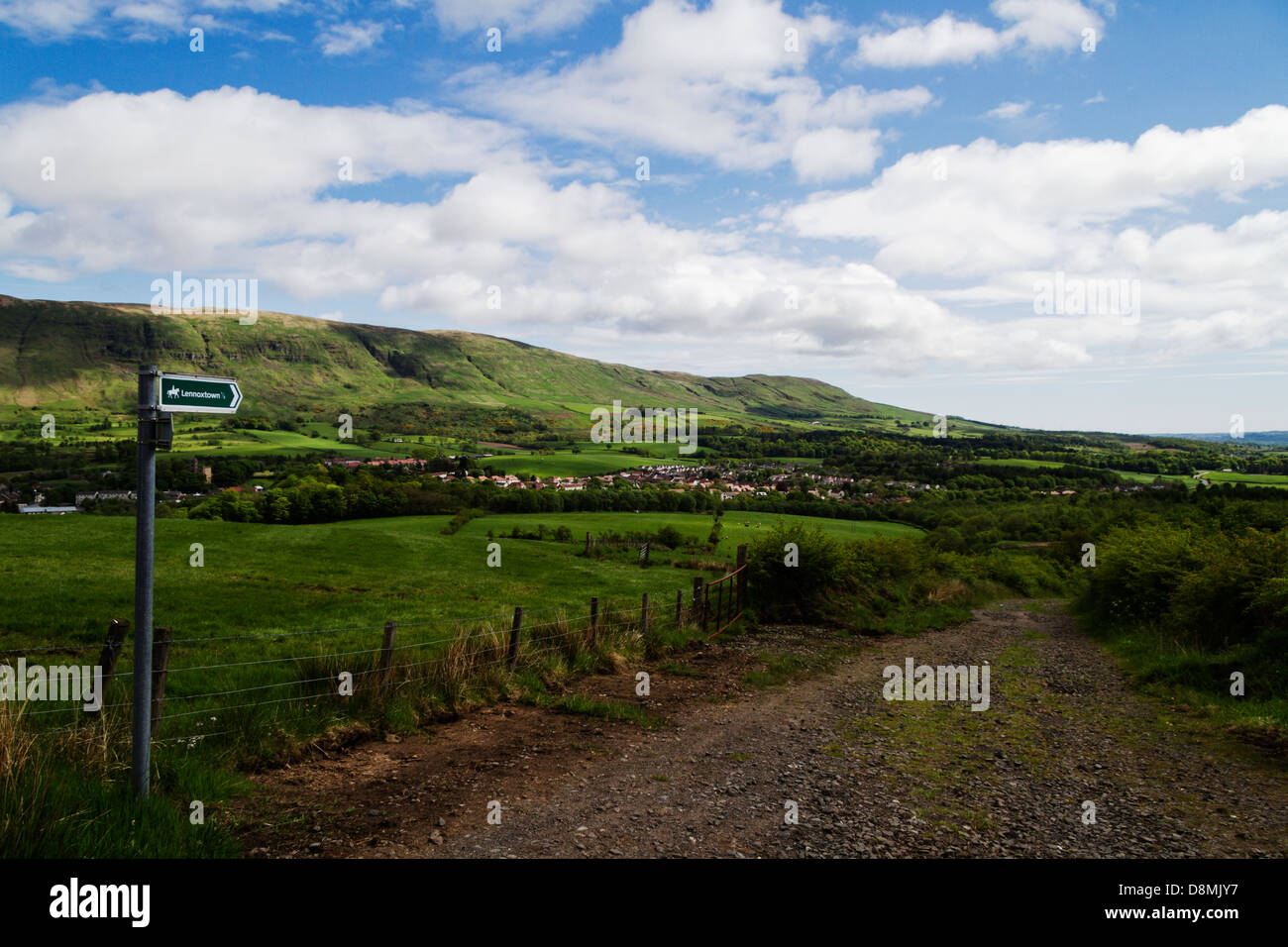 Une vue aérienne de Lennoxtown à Glasgow, East Dunbartonshire, Ecosse, Royaume-Uni Banque D'Images