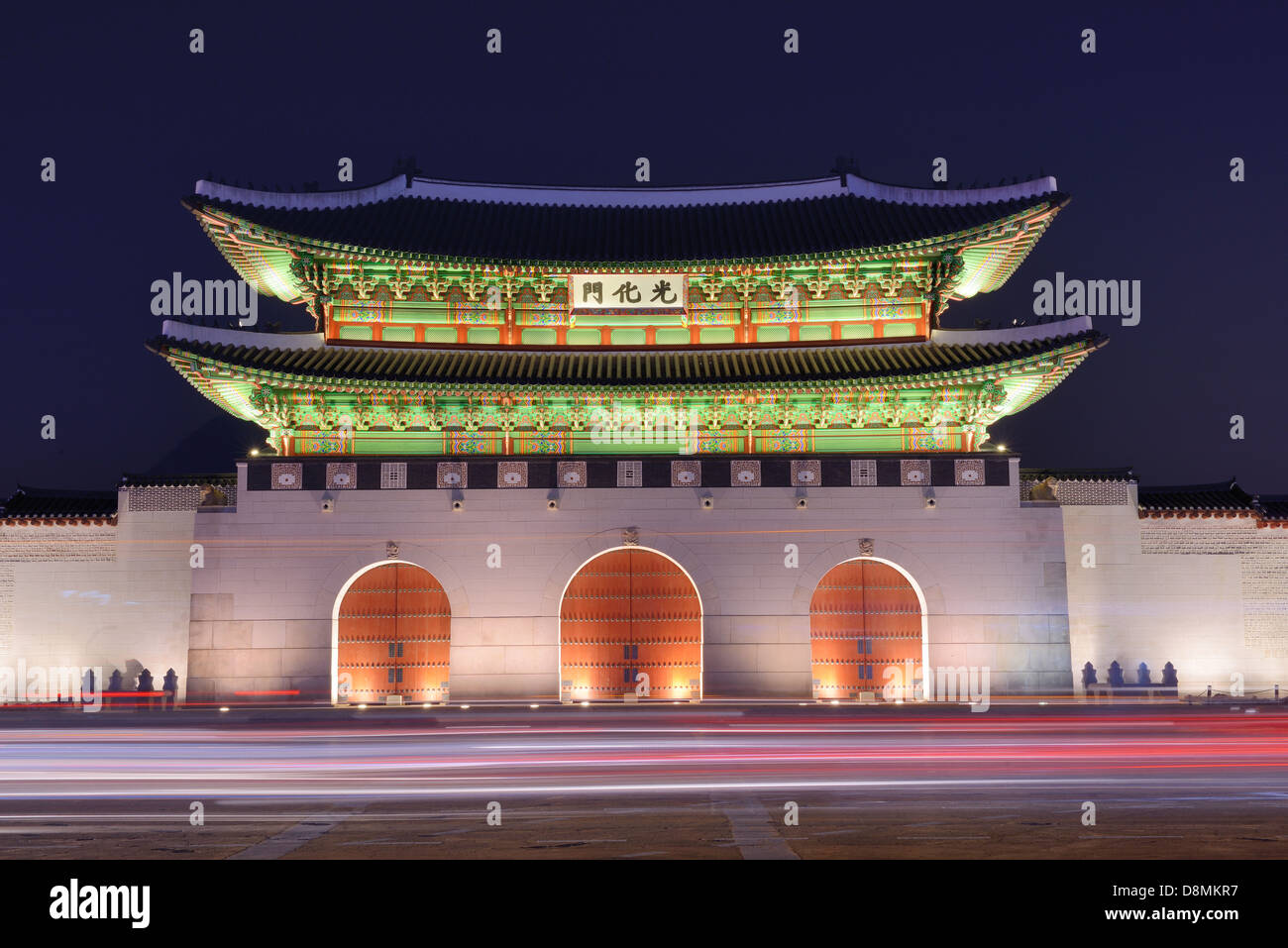 Porte Gwanghwamun à Gyeongbokgung Palace à Séoul, Corée du Sud. Banque D'Images