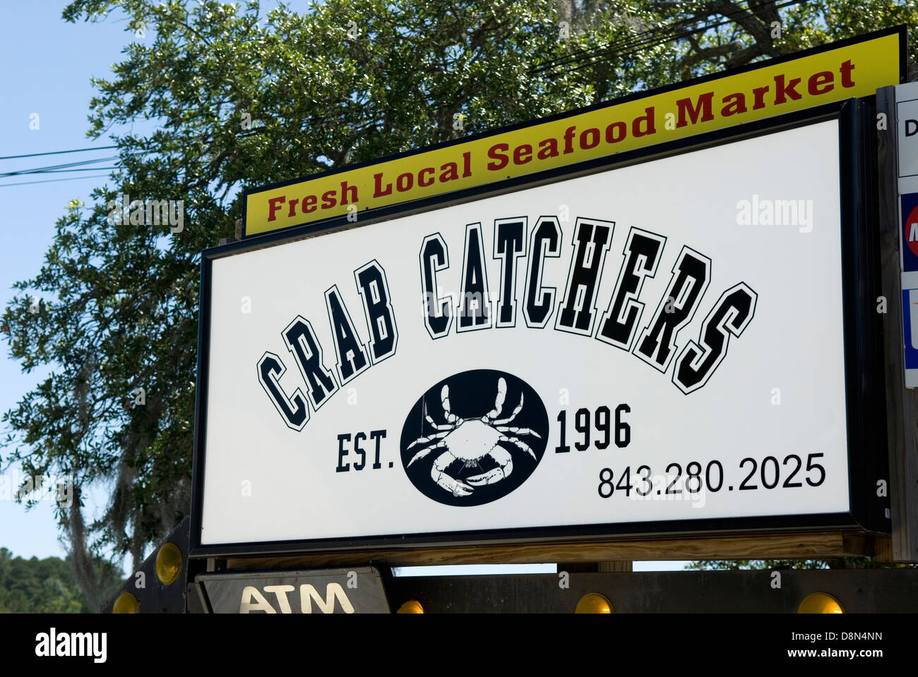 Restaurant Crab Catchers Sign Little River South Carolina USA Banque D'Images