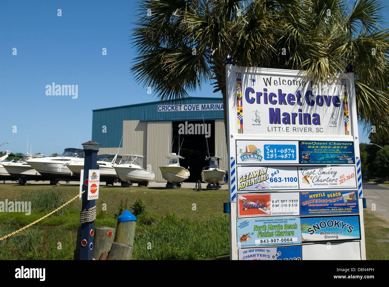 Le Cricket Cove Marina Little River en Caroline du Sud USA Banque D'Images