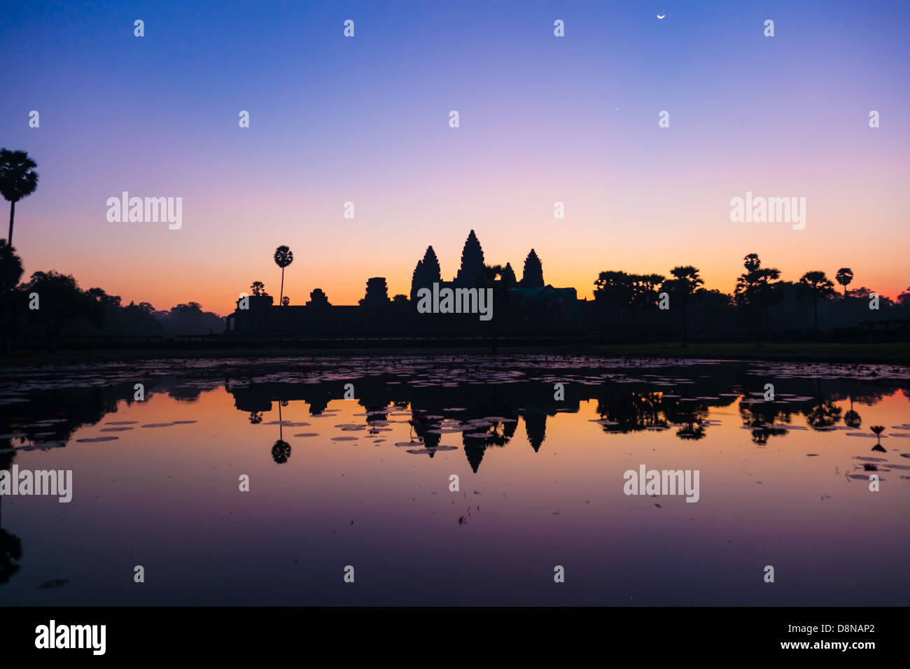 Angkor Wat Lever du Soleil Banque D'Images