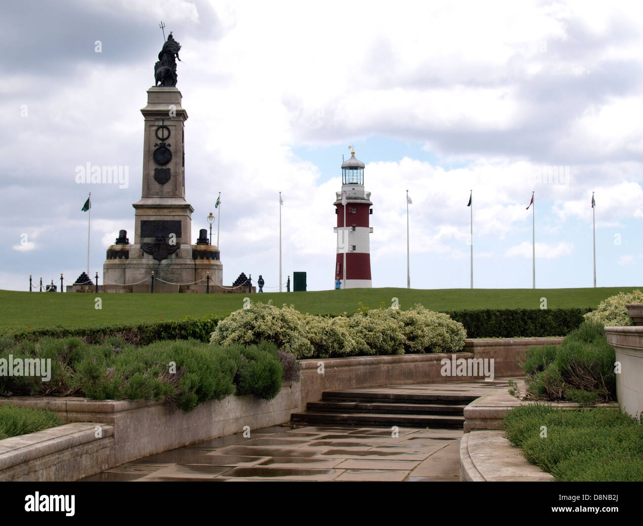 Smeaton's Tower lighthouse, Plymouth Hoe, Devon, UK 2013 Banque D'Images